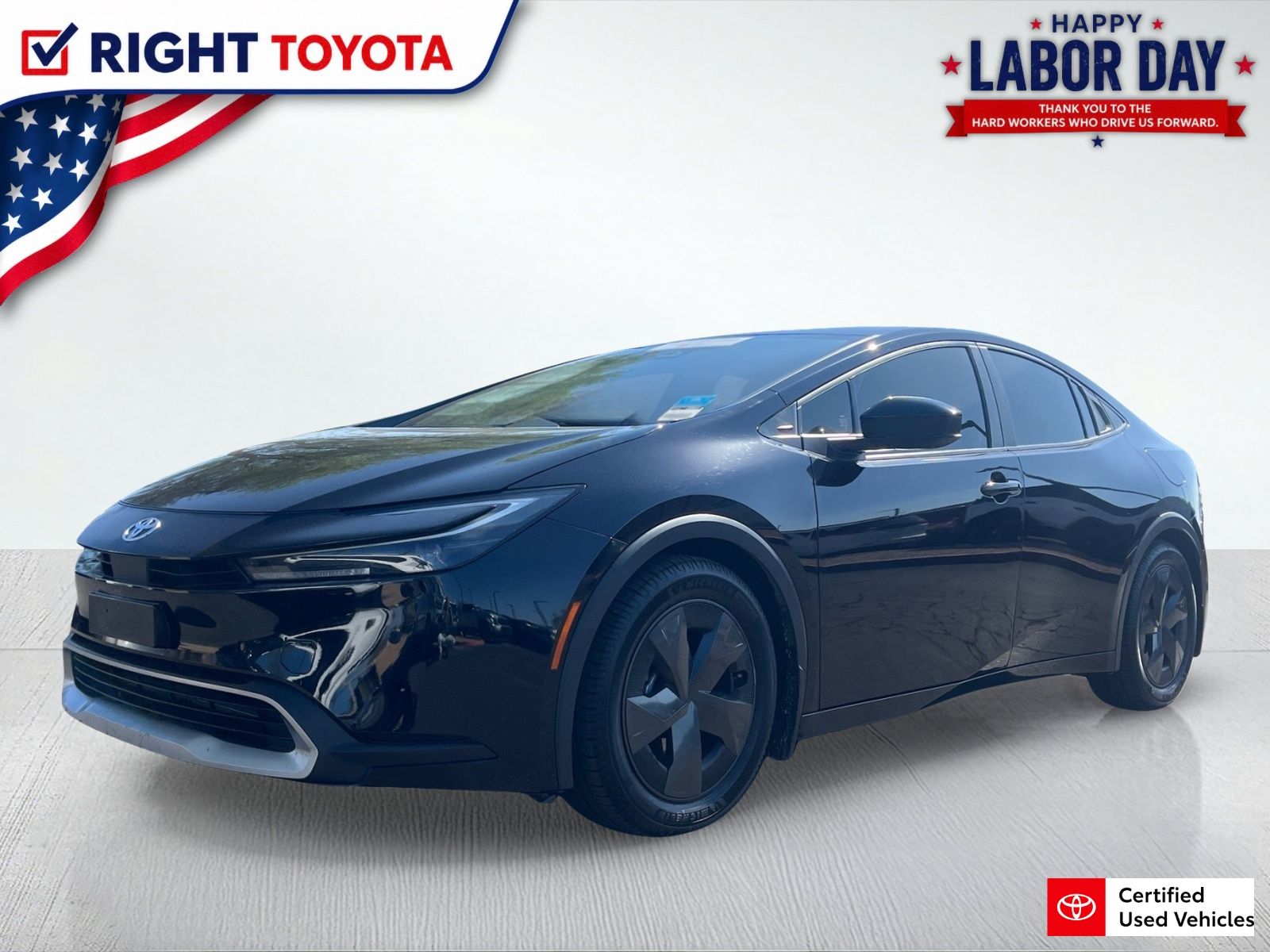 Midnight Black Metallic 2025 Toyota Prius Plug-In Hybrid Hatchback Front-Wheel Drive Continuously Variable Transmission