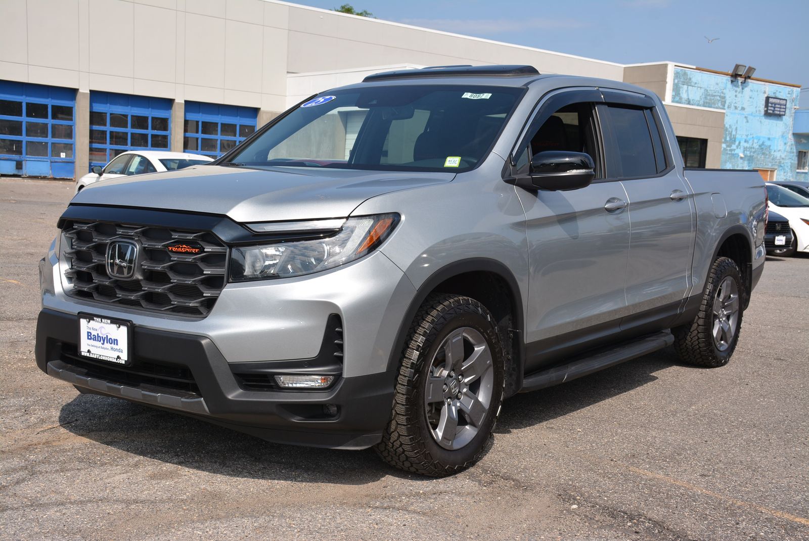 Gray (Modern Steel Metallic) 2025 Honda Ridgeline Pickup Truck All-Wheel Drive 9-Speed Automatic