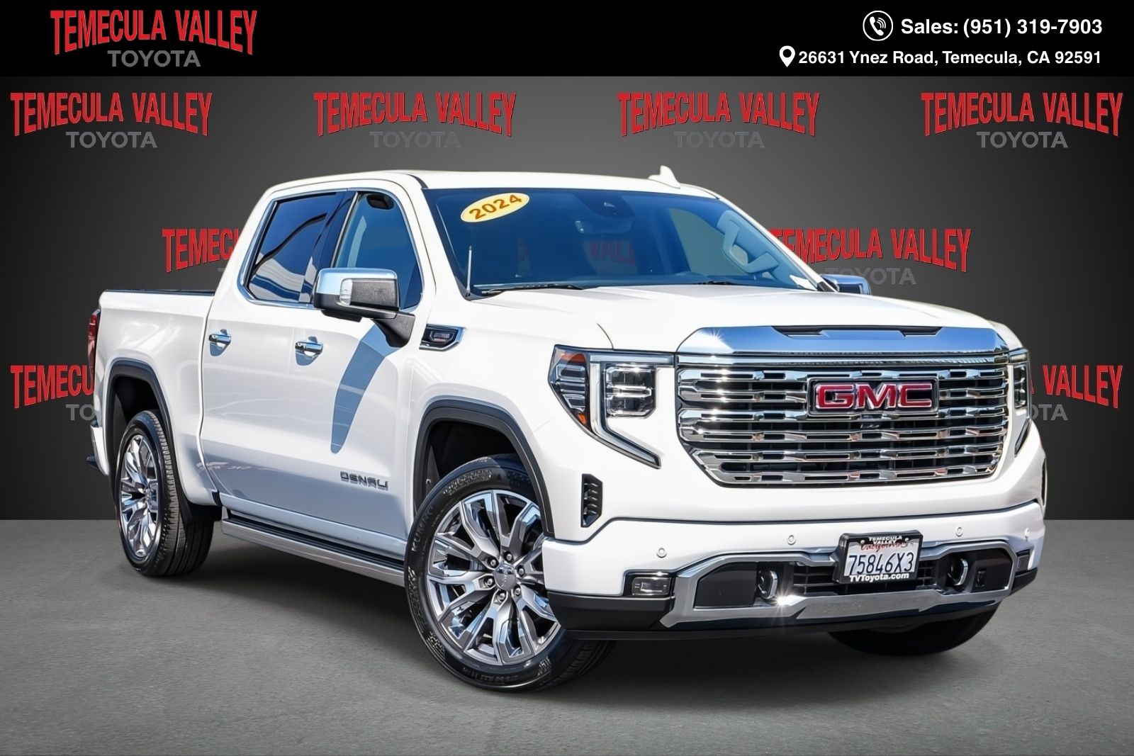 White Frost Tricoat 2024 GMC Sierra 1500 Denali Crew Cab 4WD Pickup Truck Four-Wheel Drive Automatic