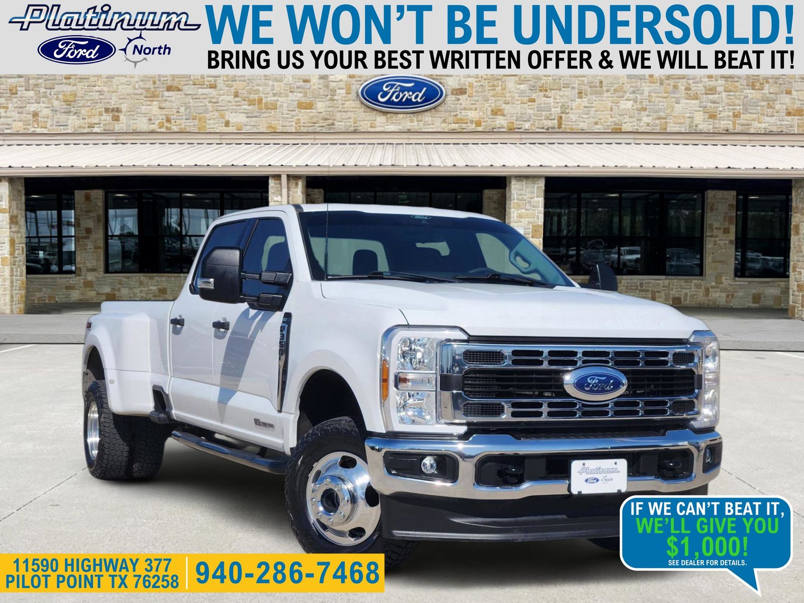 Oxford White 2024 Ford F-350 Super Duty XLT Crew Cab LB DRW 4WD Pickup Truck Four-Wheel Drive Automatic