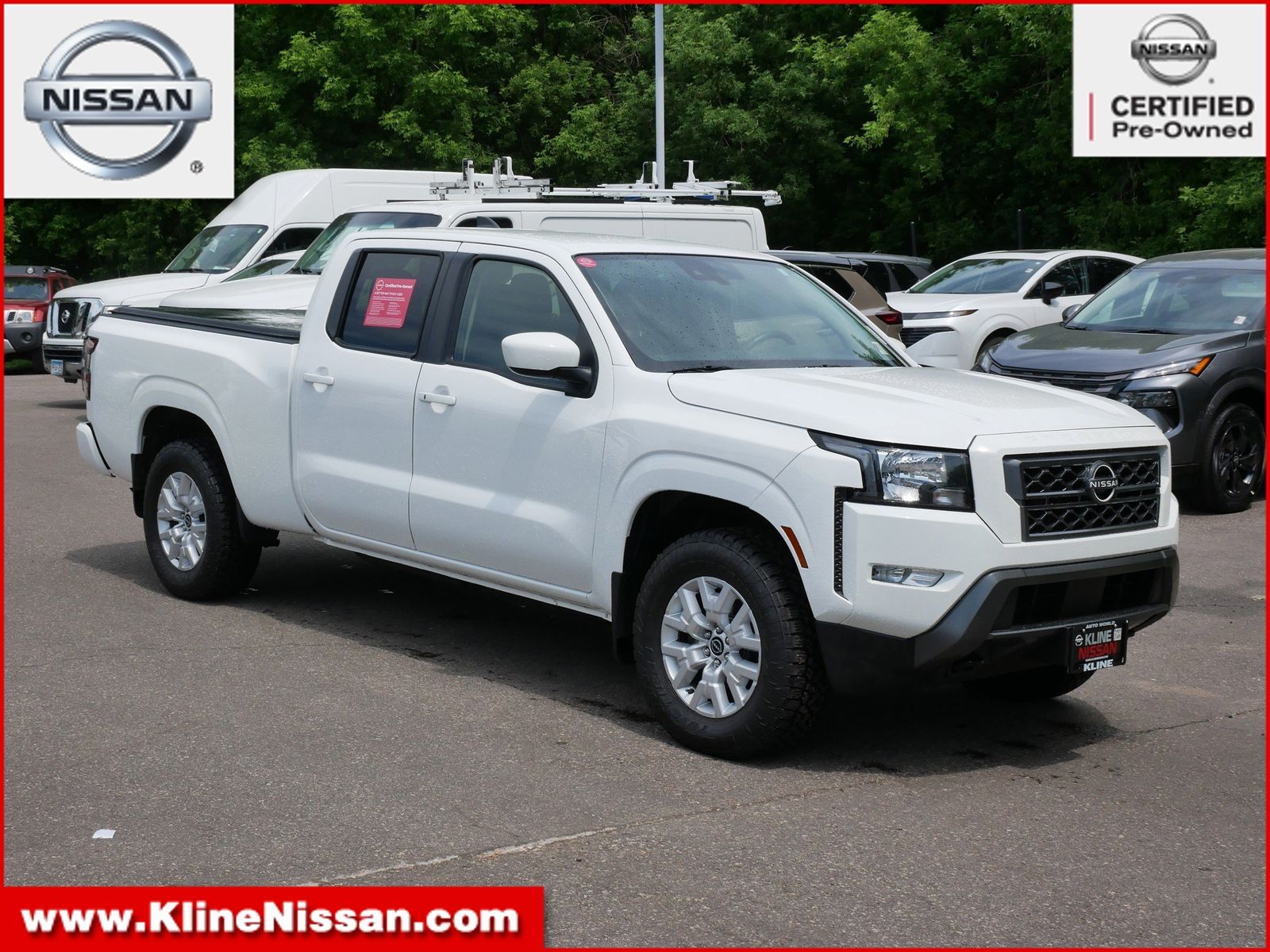 Glacier White 2023 Nissan Frontier SV Crew Cab LB 4WD Pickup Truck Four-Wheel Drive 9-Speed Automatic