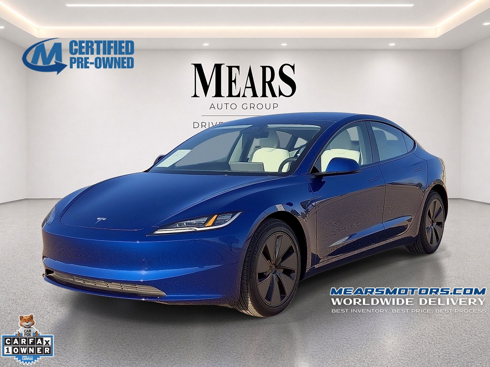 2025 Tesla Model 3 Azul (Deep Blue Metallic) Sedán Tracción en las cuatro ruedas 1 velocidad Automática