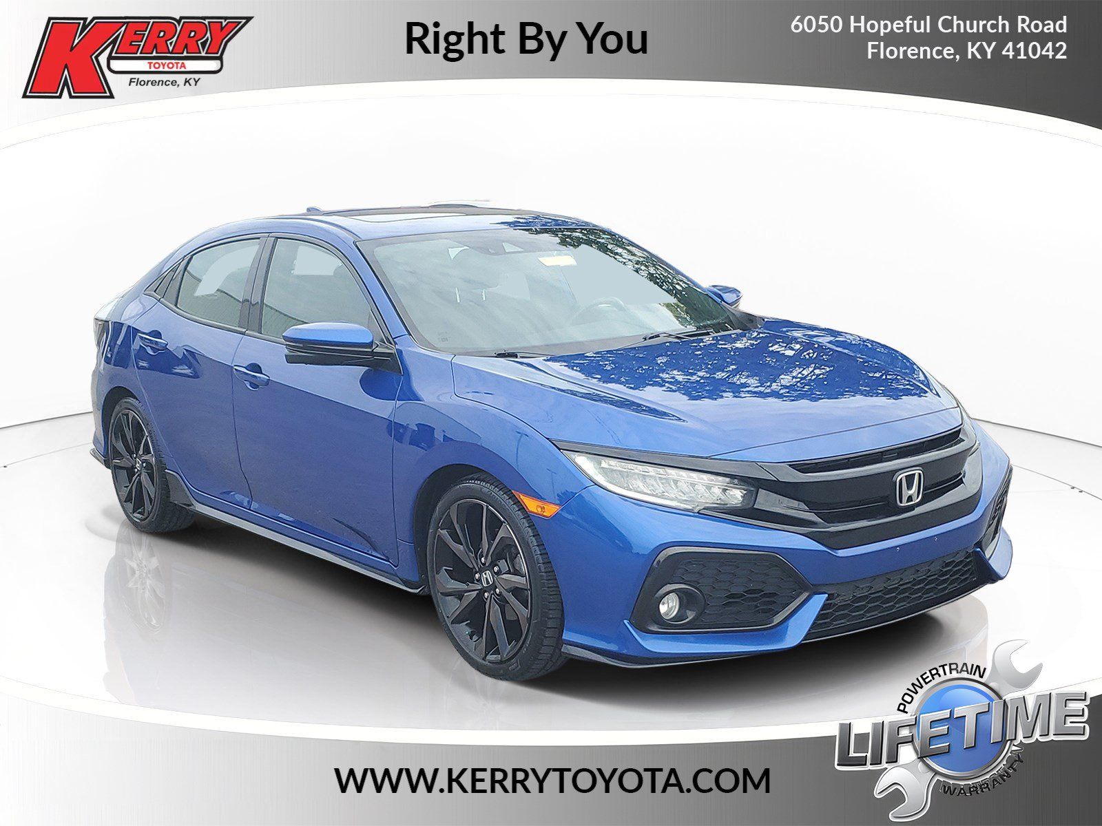 Blue 2017 Honda Civic Hatchback Hatchback Front-Wheel Drive Continuously Variable Transmission