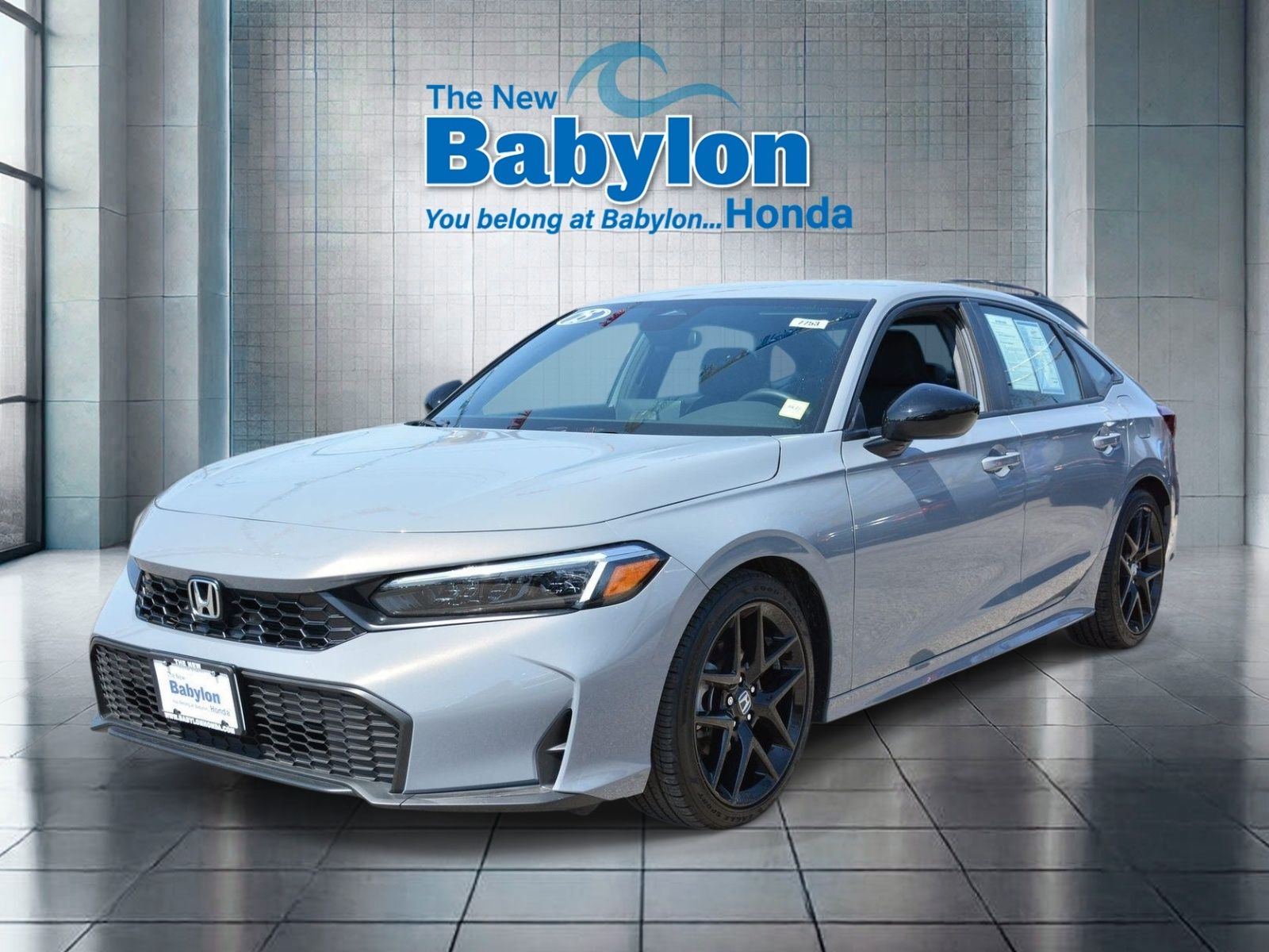 Gray (Modern Steel Metallic) 2025 Honda Civic Sport FWD Sedan Front-Wheel Drive Continuously Variable Transmission