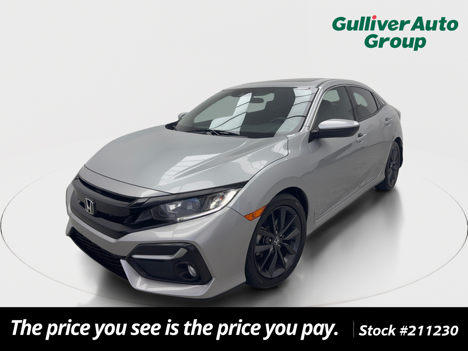 Lunar Silver Metallic 2020 Honda Civic Hatchback Hatchback Front-Wheel Drive Continuously Variable Transmission