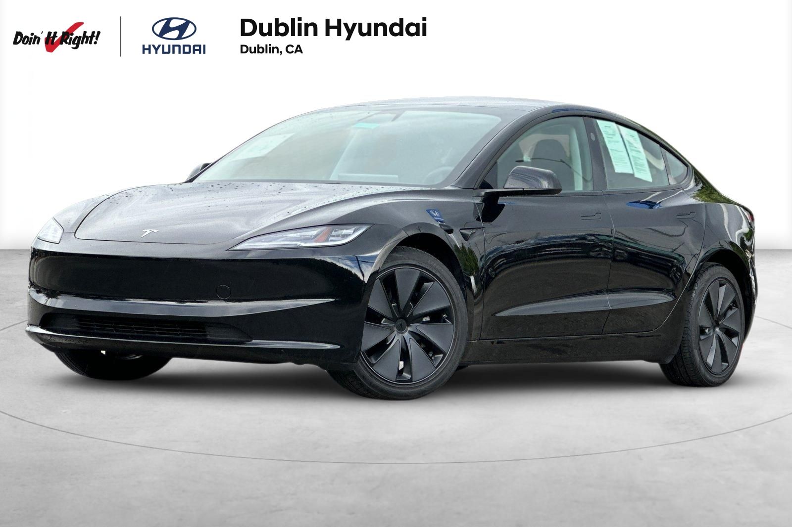 Solid Black 2025 Tesla Model 3 Long Range RWD Sedan Rear-Wheel Drive 1-Speed Automatic