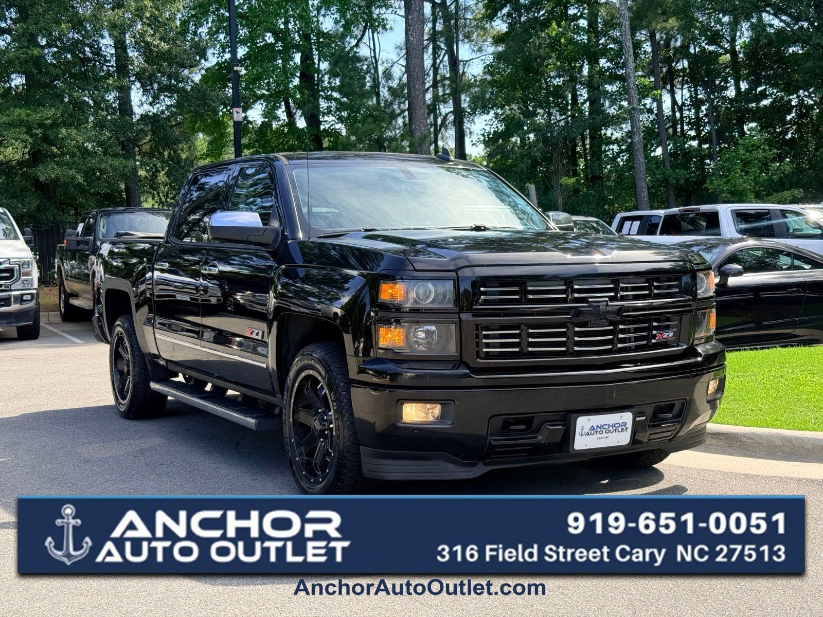 Black 2015 Chevrolet Silverado 1500 Pickup Truck Four-Wheel Drive 6-Speed Automatic Overdrive