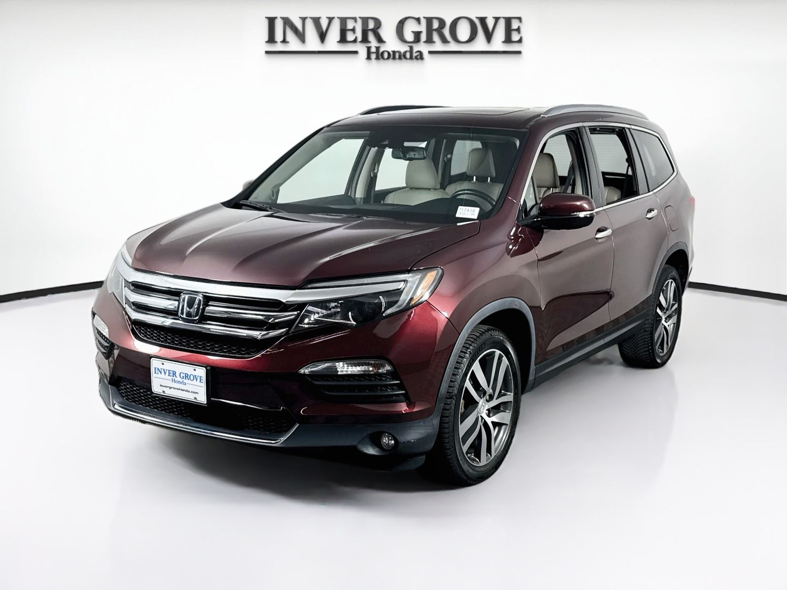Red (Burgundy) 2017 Honda Pilot SUV / Crossover All-Wheel Drive 9-Speed Automatic