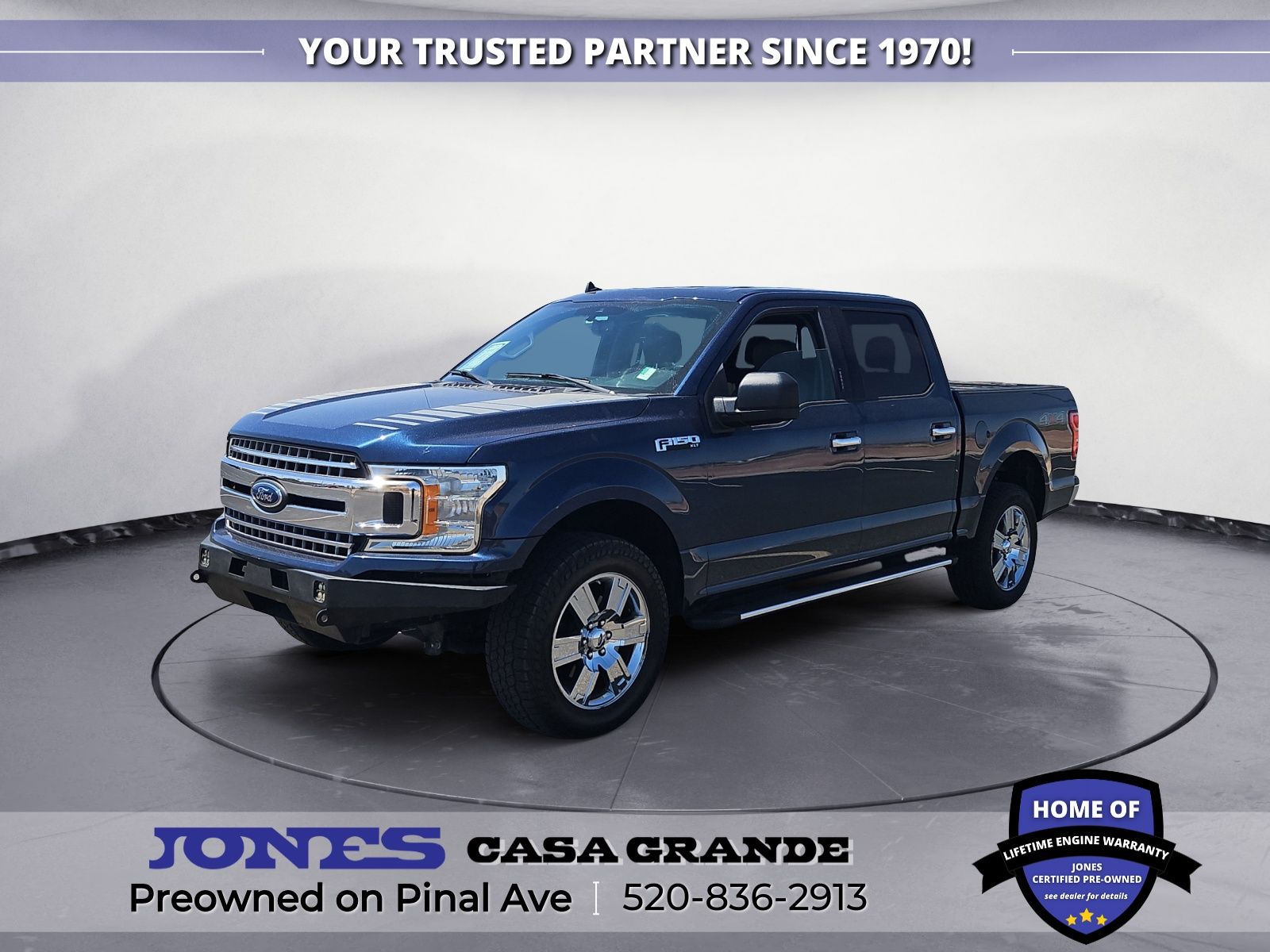 Blue Jeans Metallic 2019 Ford F-150 XLT SuperCrew 4WD Pickup Truck Four-Wheel Drive Automatic