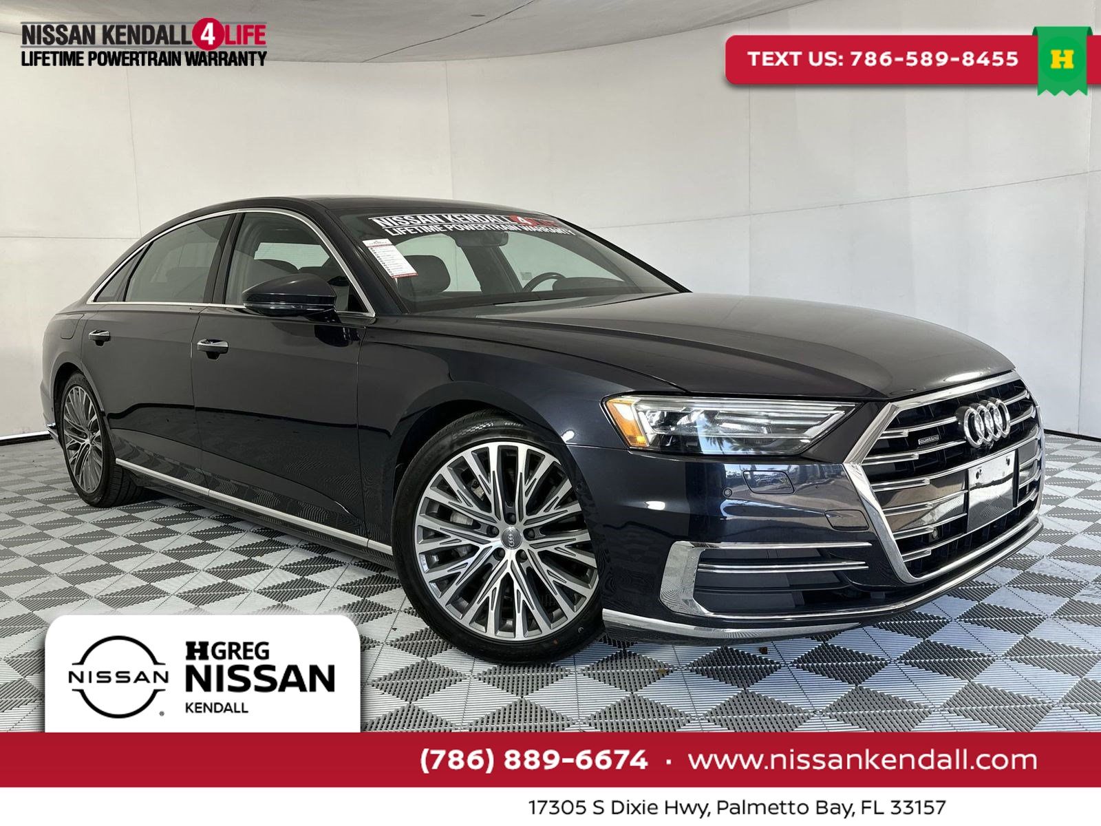 Moonlight Blue Metallic 2019 Audi A8 Sedan All-Wheel Drive 8-Speed Automatic
