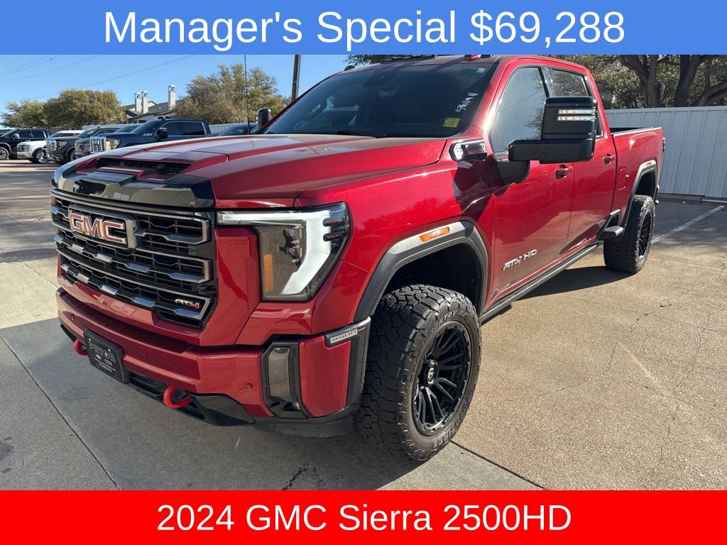 Volcanic Red Tintcoat 2024 GMC Sierra 2500HD AT4 Crew Cab 4WD Pickup Truck Four-Wheel Drive Automatic
