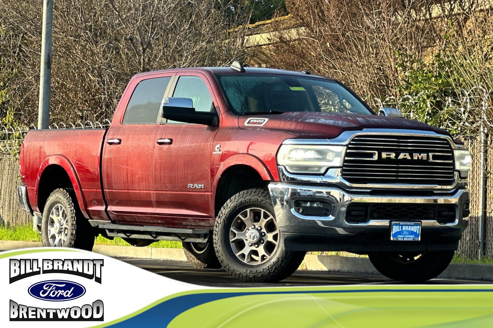 Delmonico Red Pearlcoat 2019 RAM 3500 Laramie Crew Cab 4WD Pickup Truck Four-Wheel Drive 6-Speed Automatic