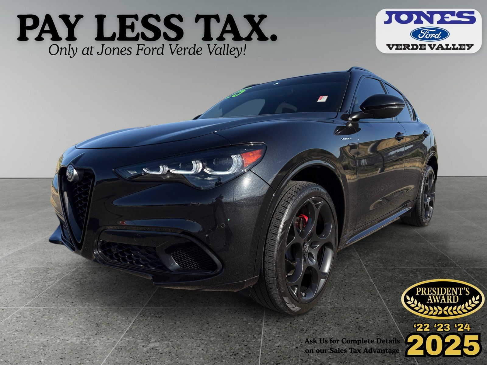 Vulcano Black Metallic 2025 Alfa Romeo Stelvio SUV / Crossover All-Wheel Drive 8-Speed Automatic