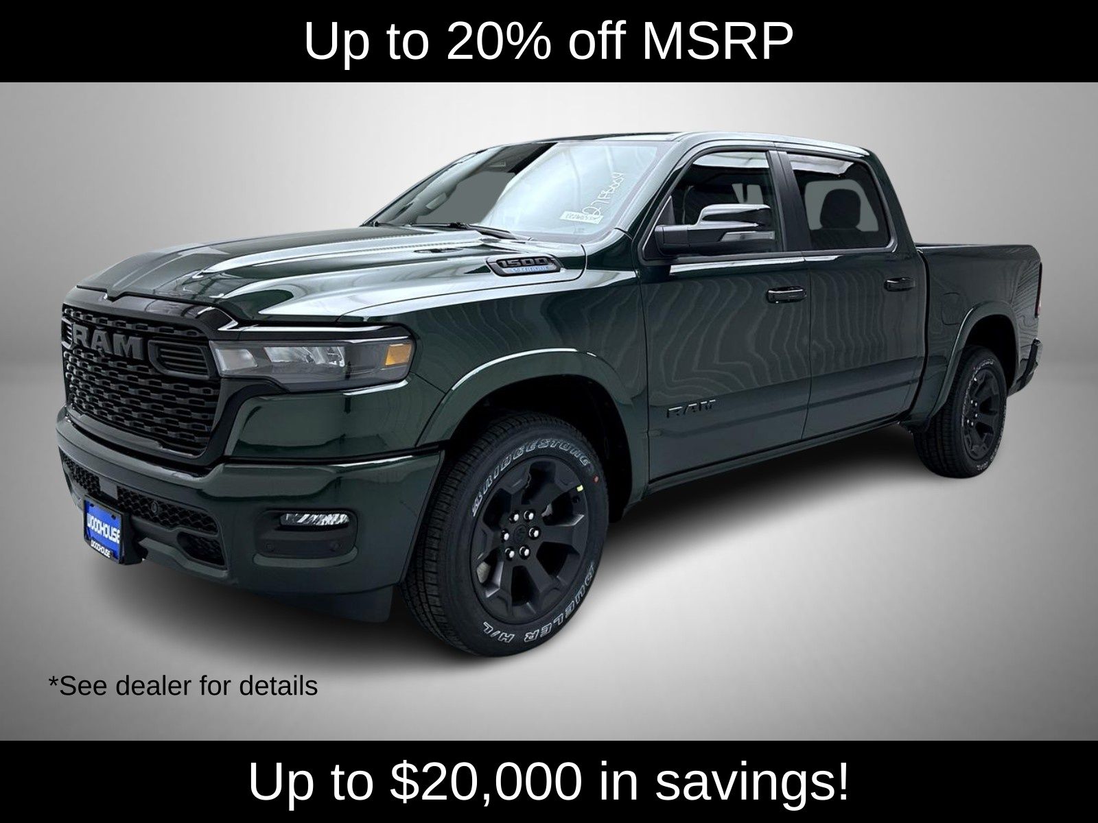Serrano Green Metallic 2026 RAM 1500 Pickup Truck Four-Wheel Drive 8-Speed Automatic