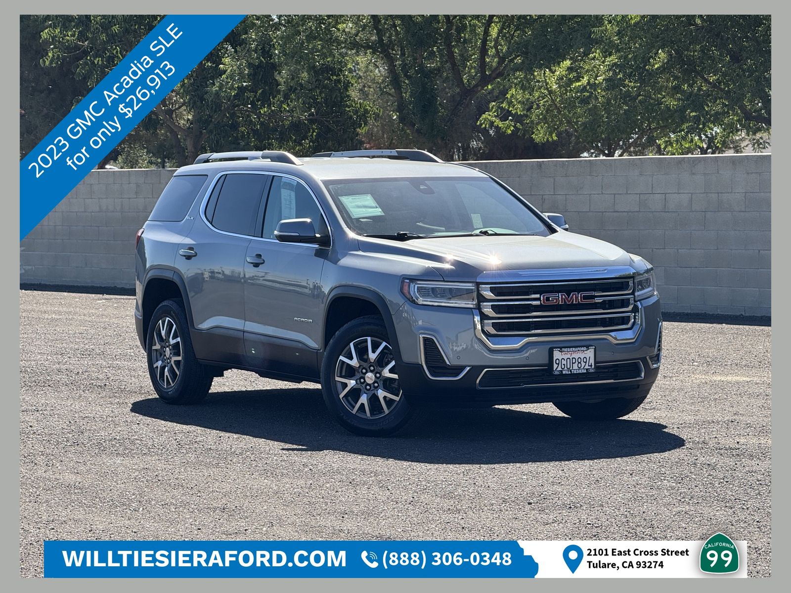 Sterling Metallic 2023 GMC Acadia SUV / Crossover Front-Wheel Drive 9-Speed Automatic