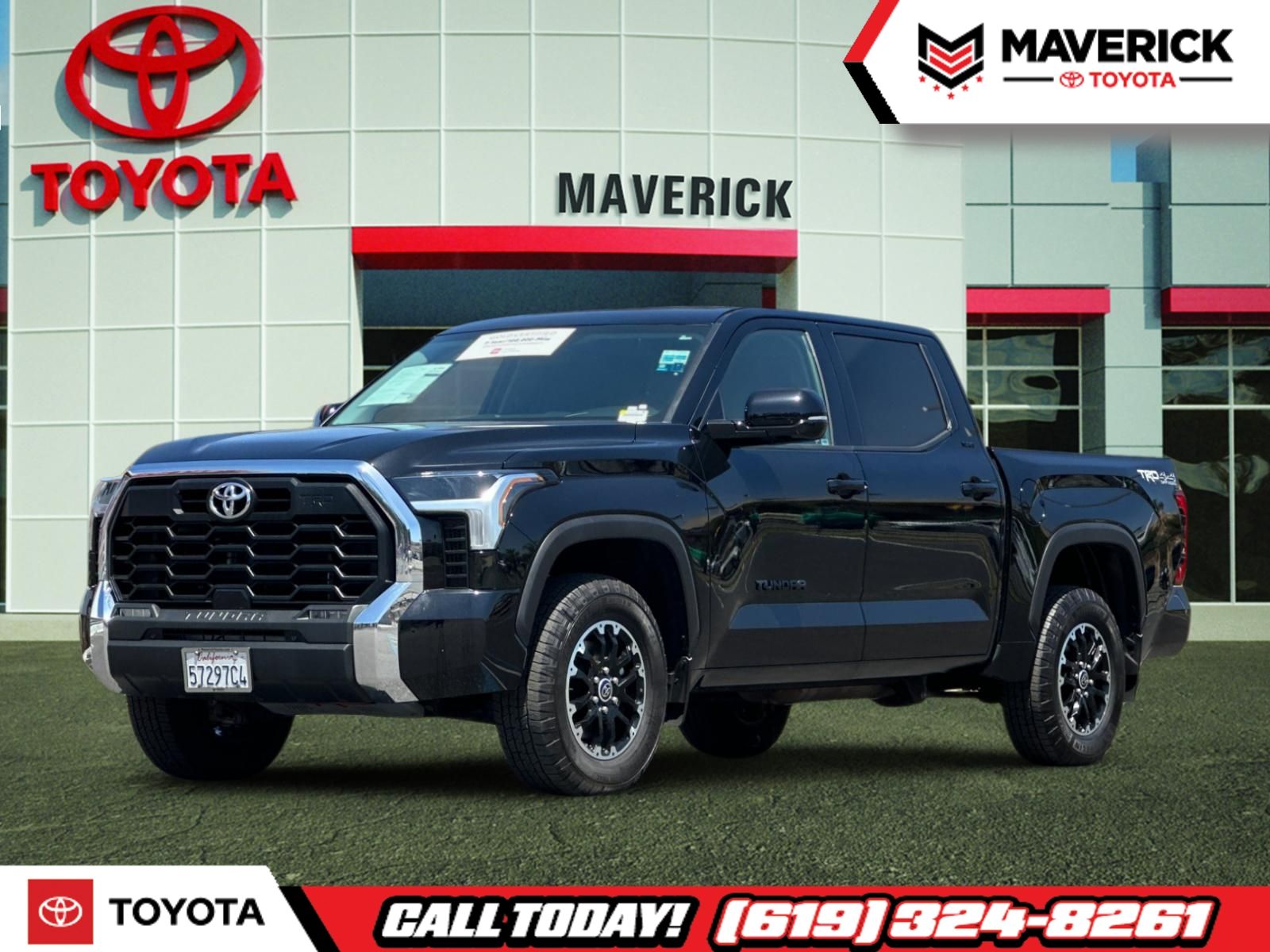 Midnight Black Metallic 2024 Toyota Tundra SR5 CrewMax Cab 4WD Pickup Truck Four-Wheel Drive Automatic