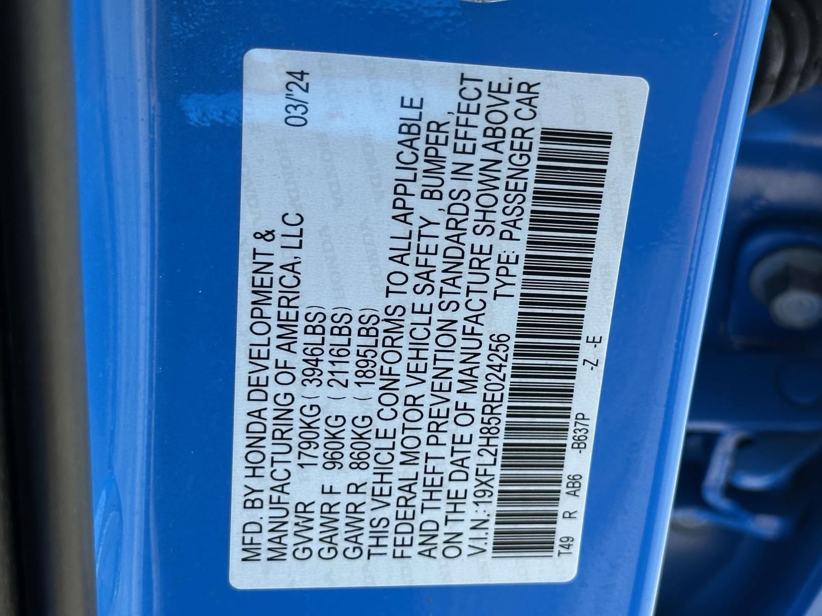 Used 2024 Blue Honda Sport image 28