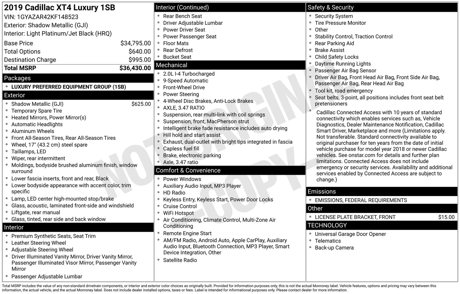 Used Car 2019 Cadillac Xt4  Luxury For Sale Under $20,000 In Austin, Texas