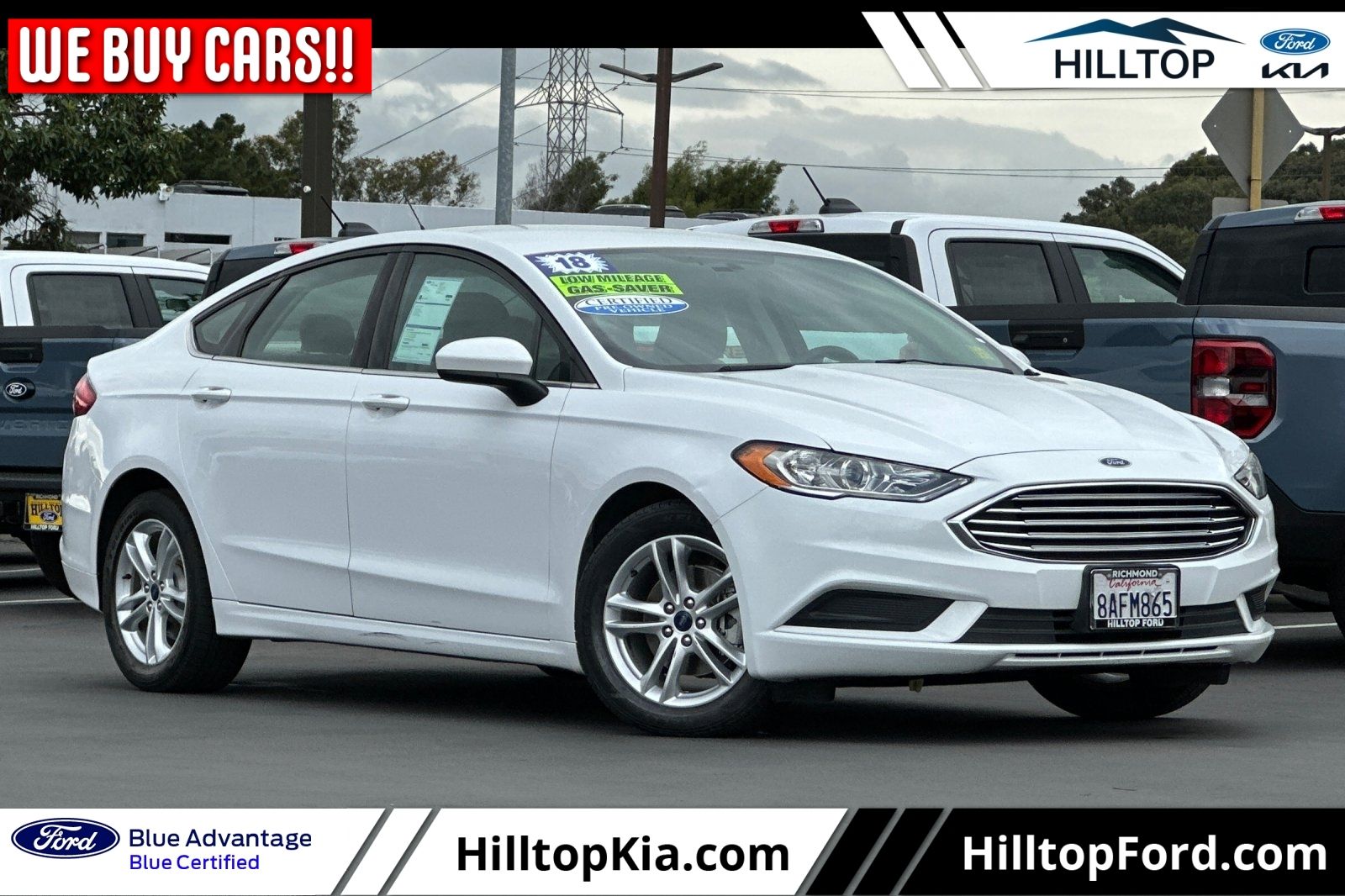Oxford White 2018 Ford Fusion SE Sedan Front-Wheel Drive 6-Speed Automatic
