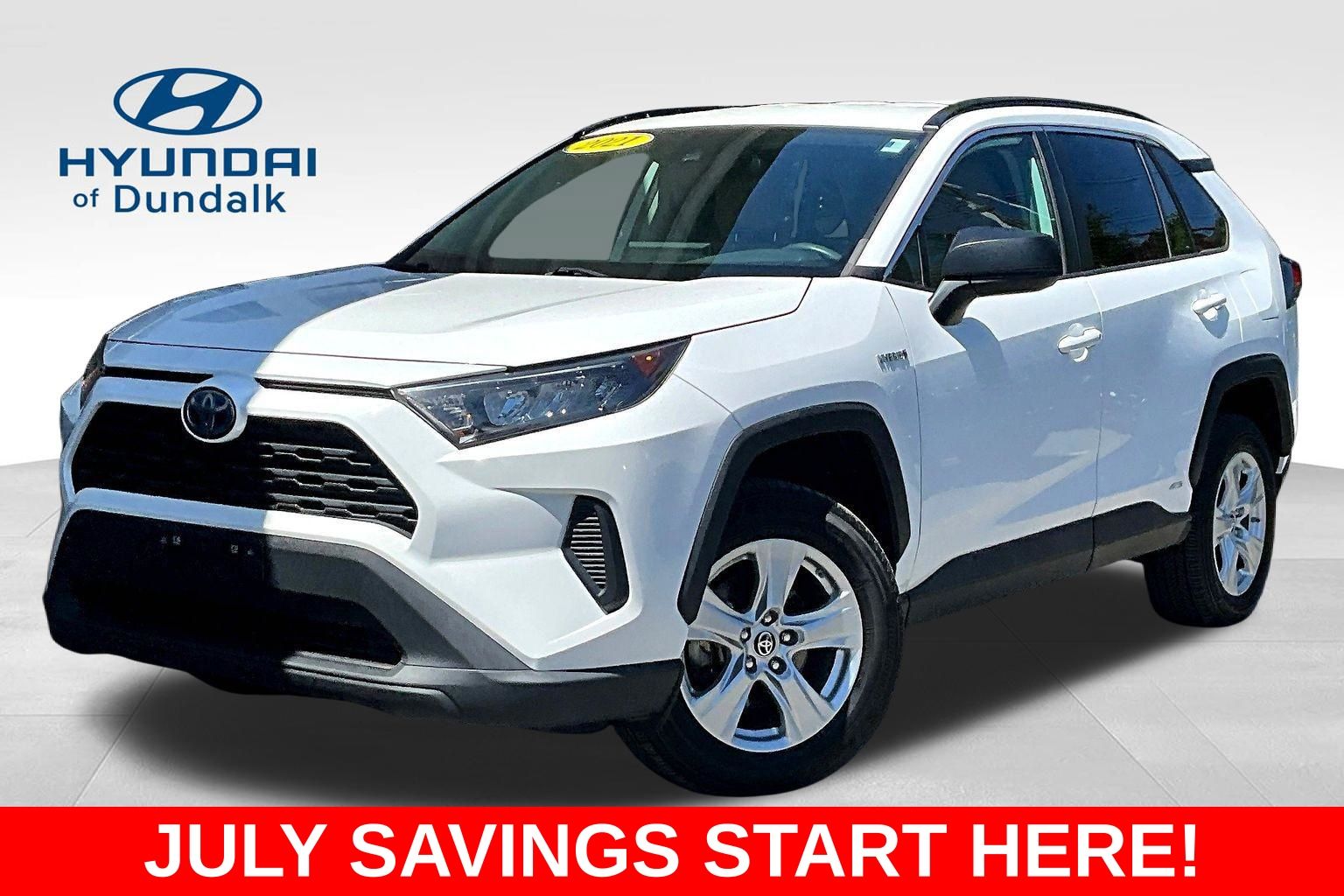 Super White 2021 Toyota RAV4 Hybrid SUV / Crossover All-Wheel Drive Continuously Variable Transmission
