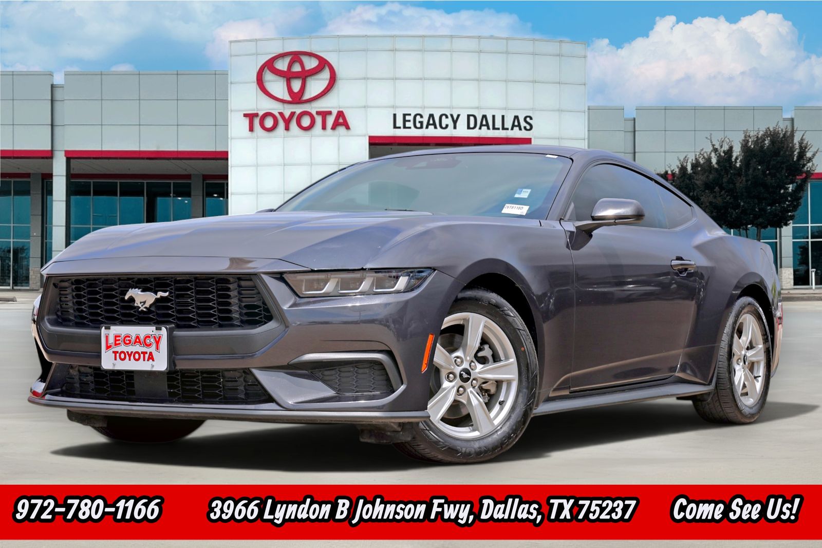 Gray Metallic 2024 Ford Mustang EcoBoost Fastback RWD Coupe Rear-Wheel Drive Automatic