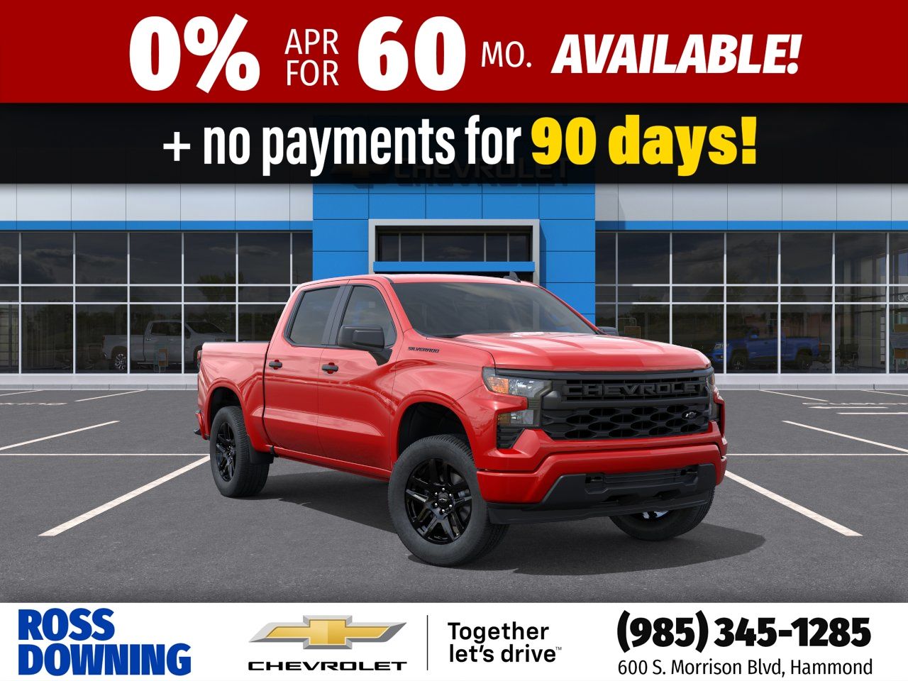 Red Hot 2026 Chevrolet Silverado 1500 Pickup Truck 4X2 8-Speed Automatic