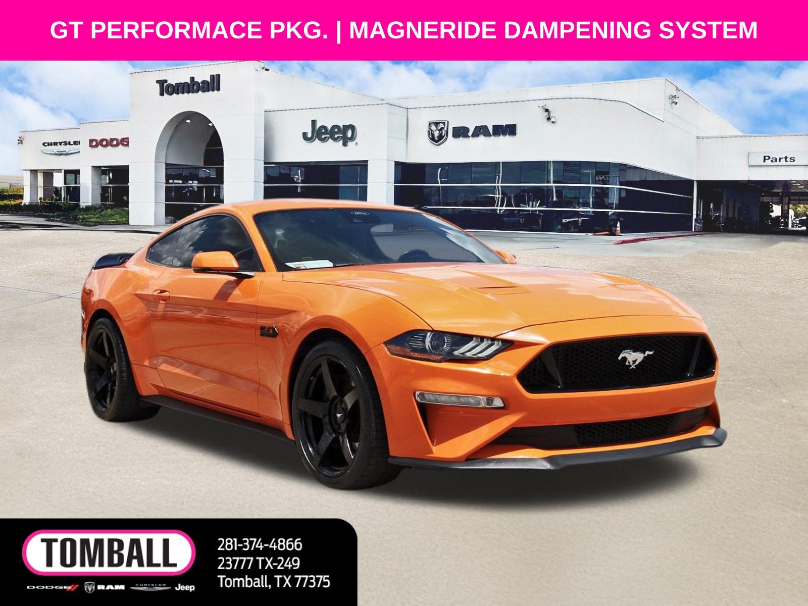 Orange 2021 Ford Mustang Coupe Rear-Wheel Drive 6-Speed Manual