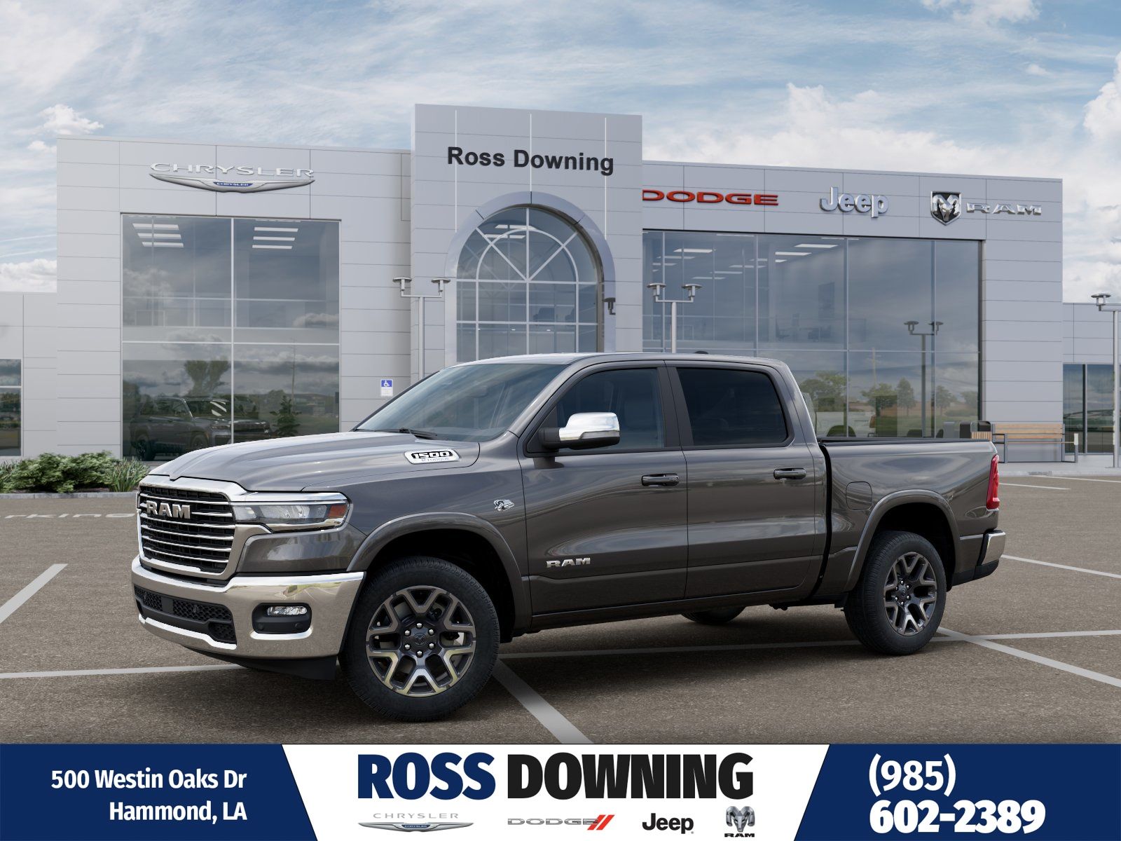 Gray (Granite Crystal Metallic Clearcoat) 2026 RAM 1500 Laramie Crew Cab 4WD Pickup Truck Four-Wheel Drive 8-Speed Automatic