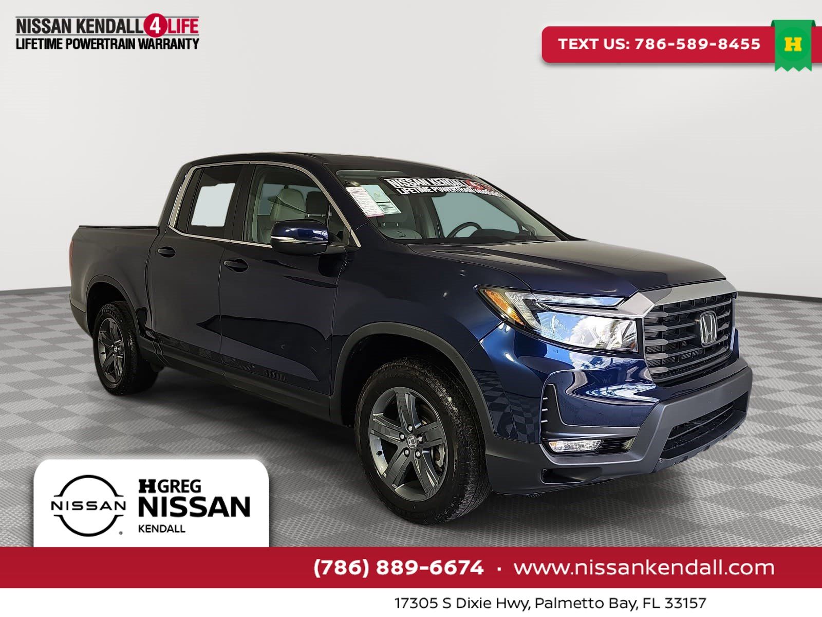 Black (Obsidian Blue Pearl) 2023 Honda Ridgeline Pickup Truck All-Wheel Drive 9-Speed Automatic