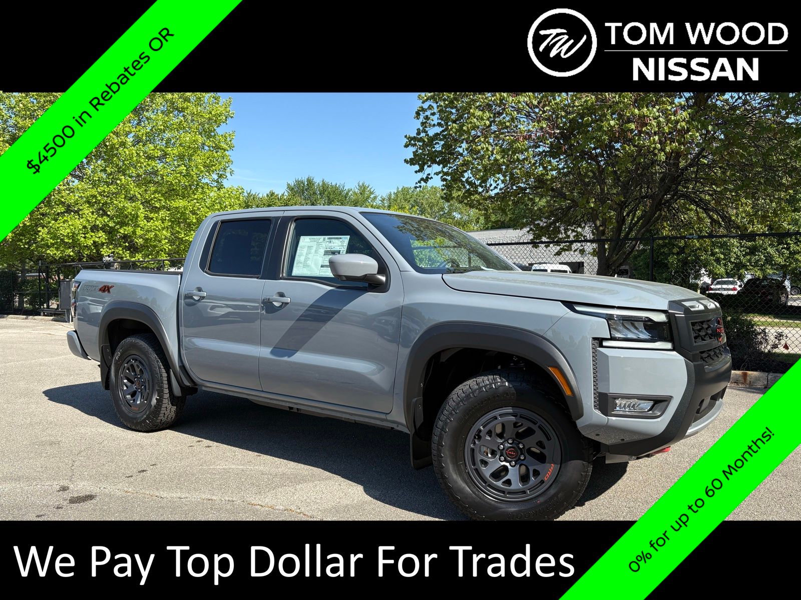 Boulder Gray Pearl 2026 Nissan Frontier PRO-4X Crew Cab 4WD Pickup Truck Four-Wheel Drive 9-Speed Automatic Overdrive