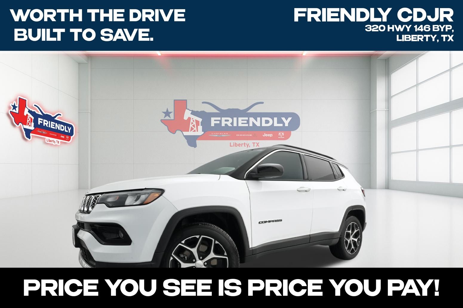 Bright White Clearcoat 2024 Jeep Compass SUV / Crossover Four-Wheel Drive 8-Speed Automatic