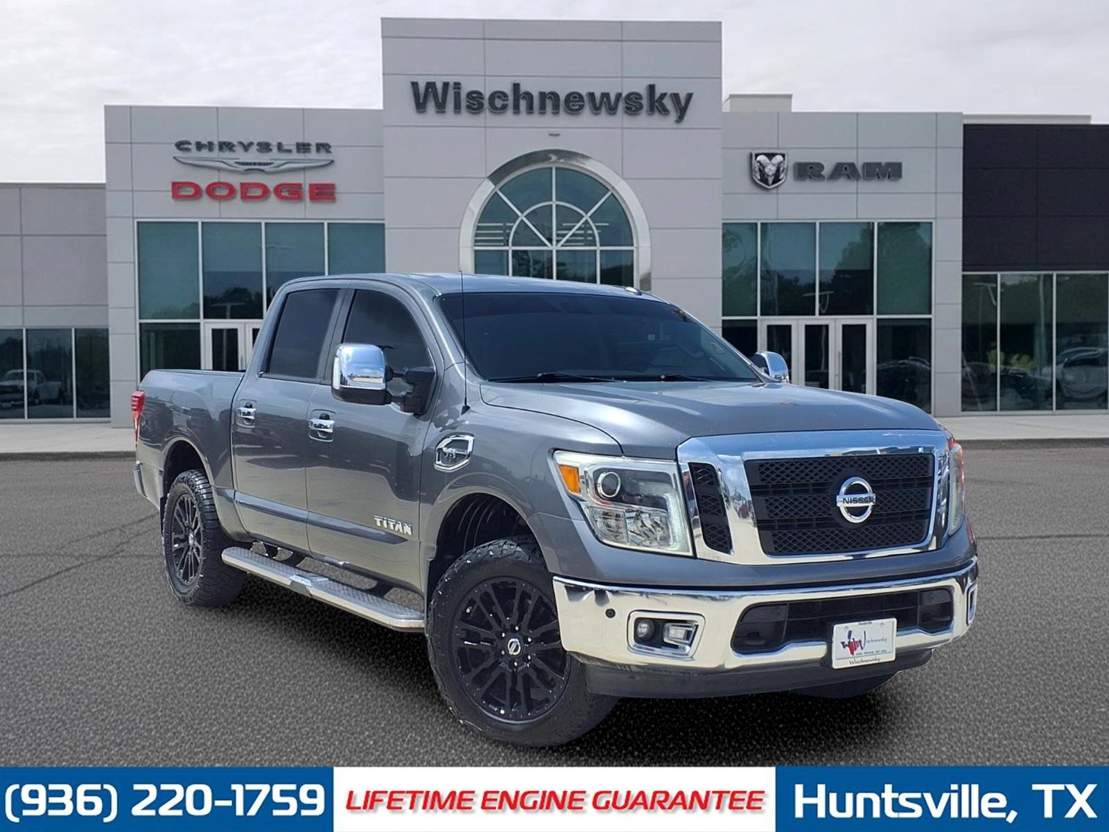 Gray (Gun Metallic) 2017 Nissan Titan Pickup Truck Four-Wheel Drive 7-Speed Automatic