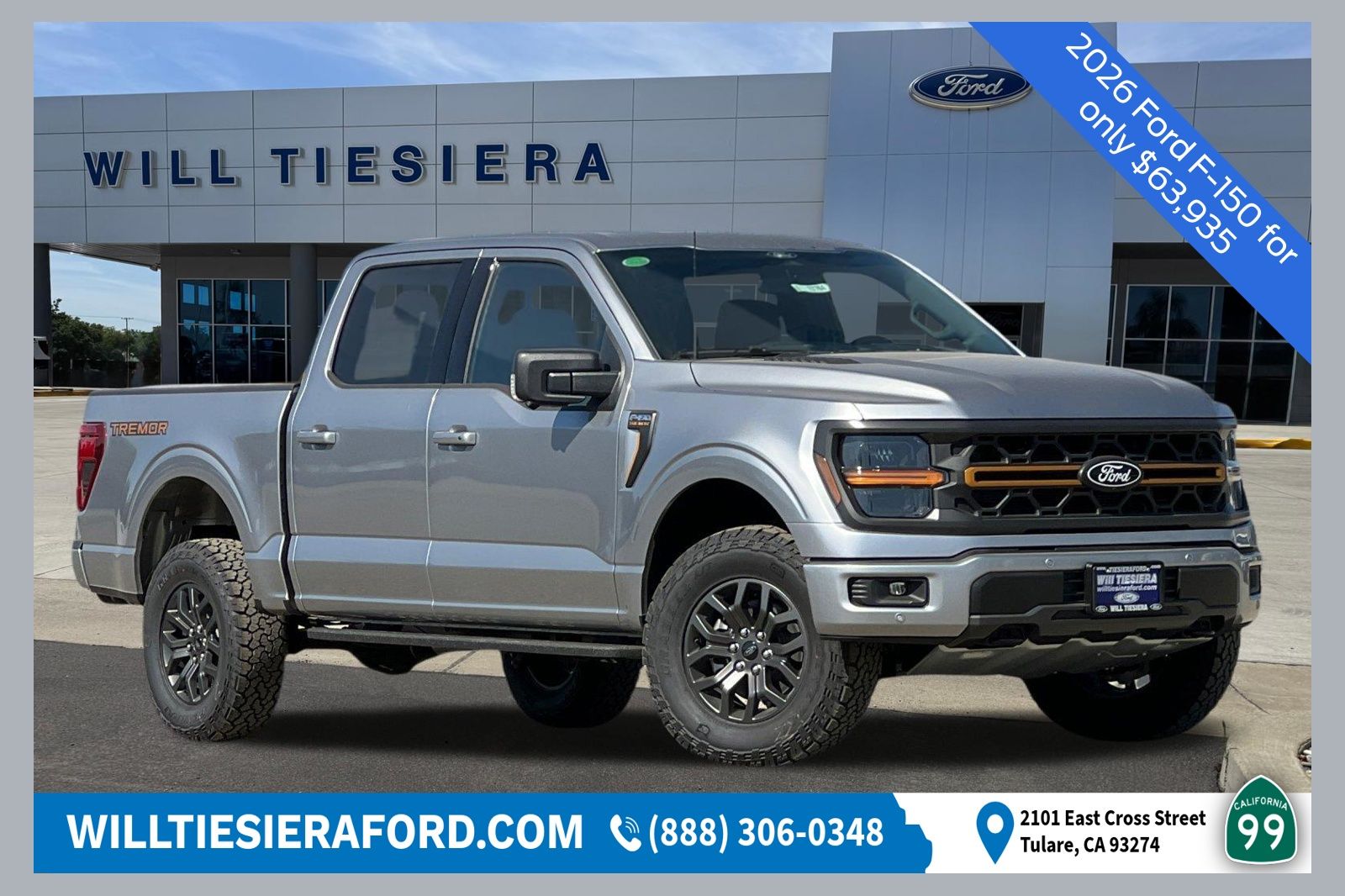 Iconic Silver Metallic 2026 Ford F-150 Tremor SuperCrew 4WD Pickup Truck Four-Wheel Drive Automatic