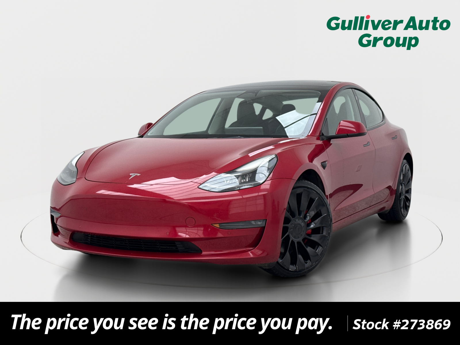 Red Multi-Coat 2022 Tesla Model 3 Performance AWD Sedan All-Wheel Drive 1-Speed Automatic
