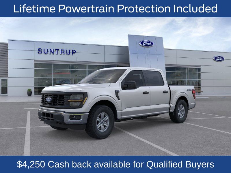 Iconic Silver Metallic 2025 Ford F-150 XL SuperCrew 4WD Pickup Truck Four-Wheel Drive Automatic