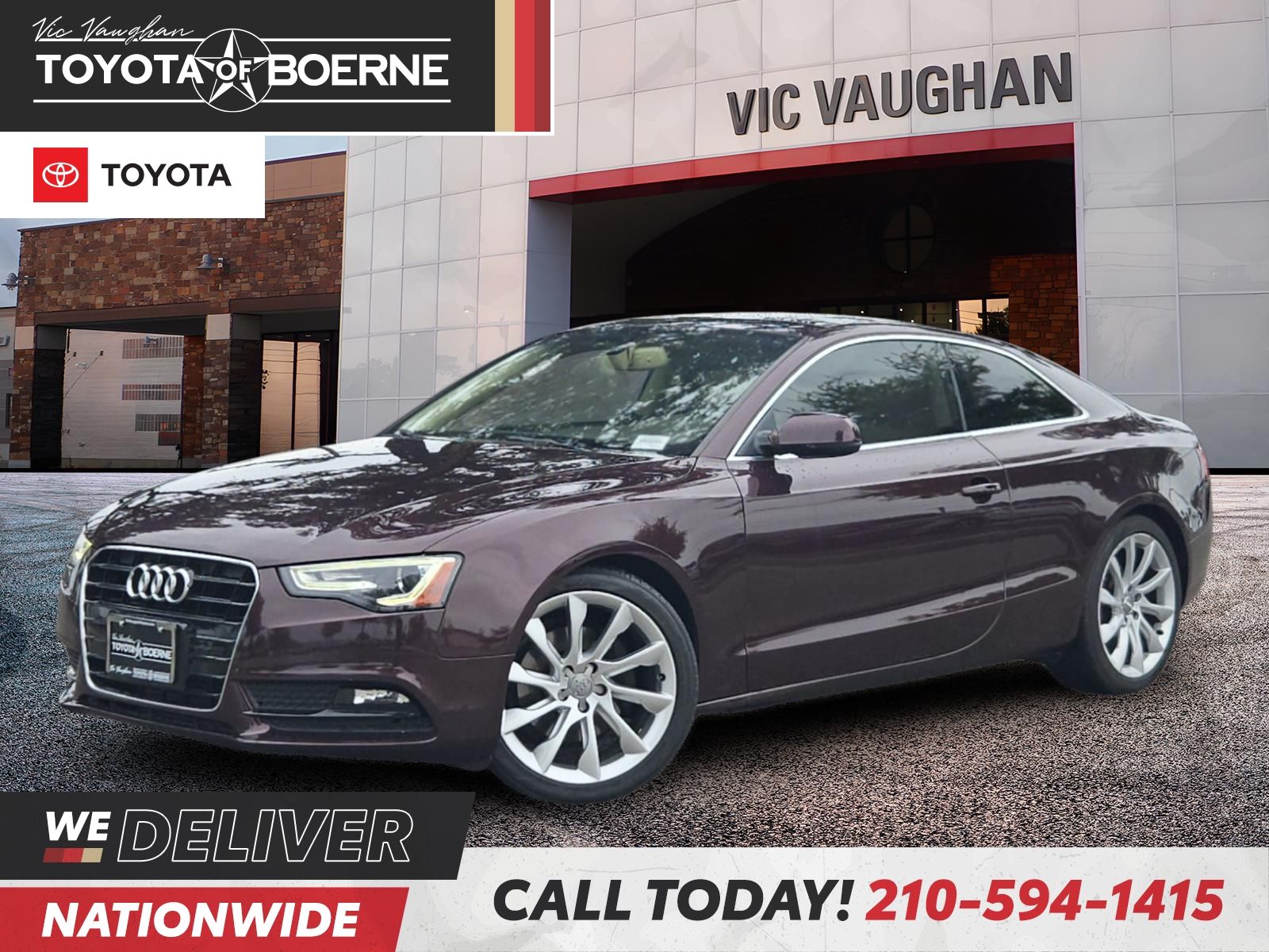 Brilliant Red/Black Roof 2014 Audi A5 Coupe All-Wheel Drive 8-Speed Automatic