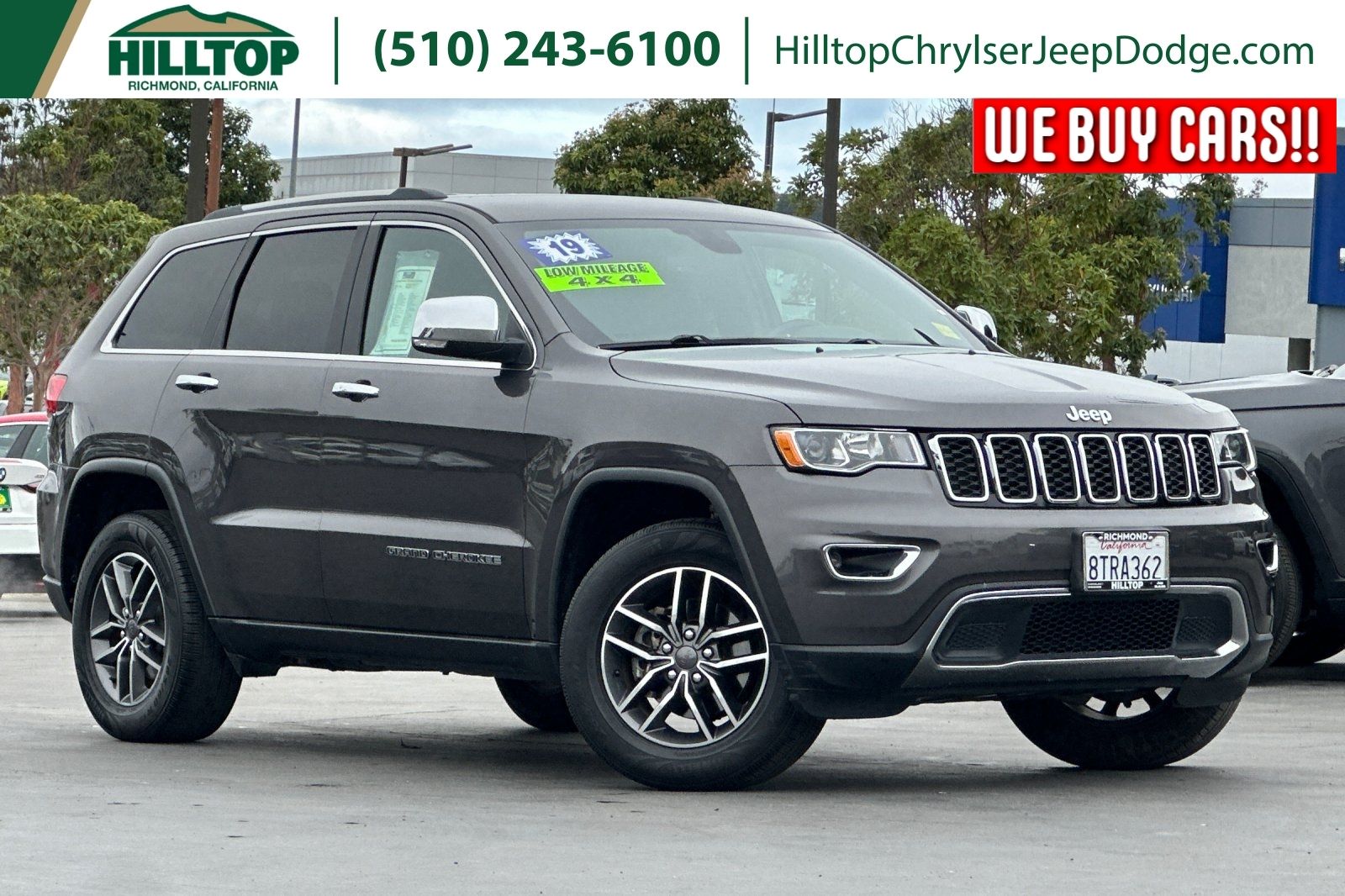 Gray (Granite Crystal Metallic Clearcoat) 2019 Jeep Grand Cherokee Limited 4WD SUV / Crossover Four-Wheel Drive 8-Speed Automatic