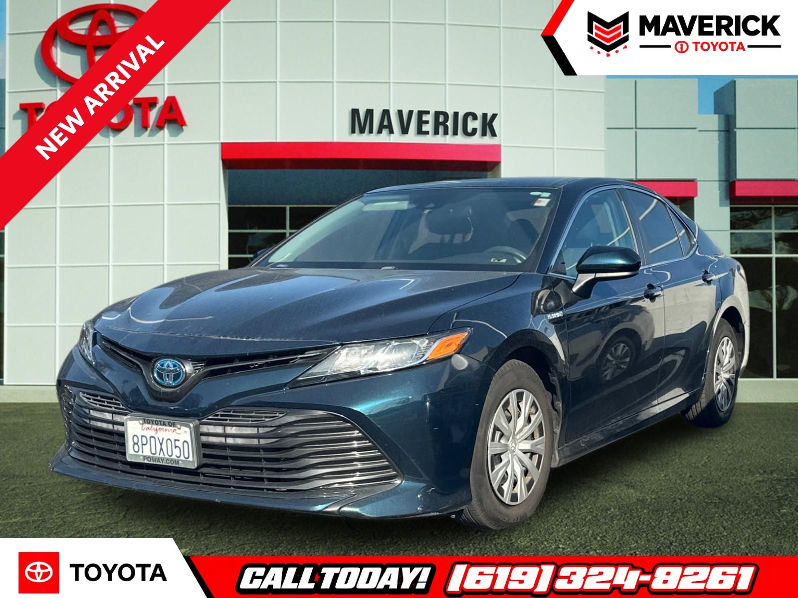 Teal (Aqua) 2020 Toyota Camry Hybrid Sedan Front-Wheel Drive Continuously Variable Transmission