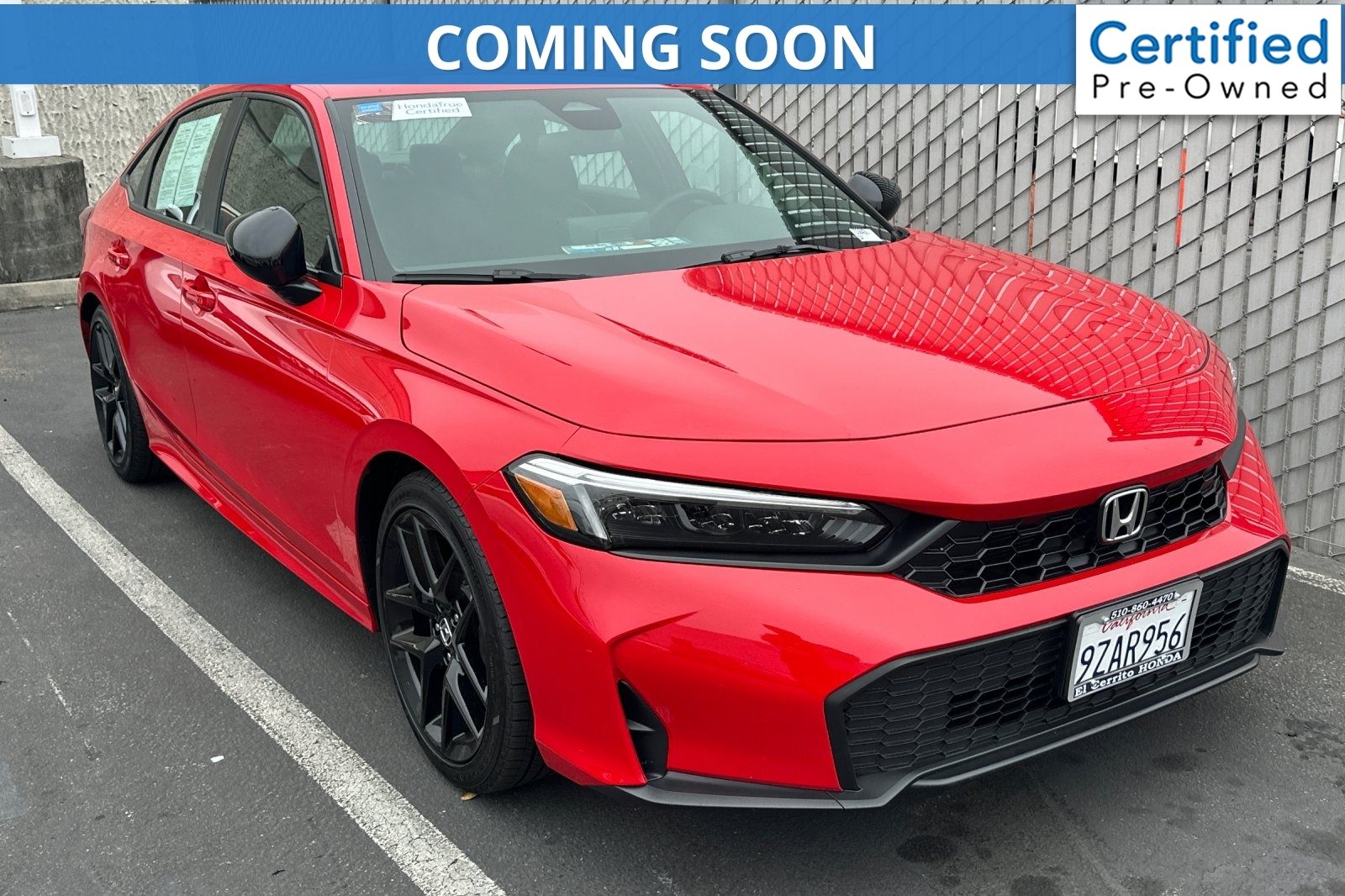 Rallye Red 2026 Honda Civic Sedan Front-Wheel Drive Continuously Variable Transmission