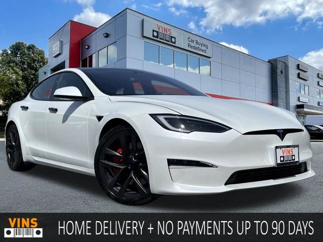 Pearl White Multi-Coat 2025 Tesla Model S Plaid AWD Sedan All-Wheel Drive 1-Speed Automatic