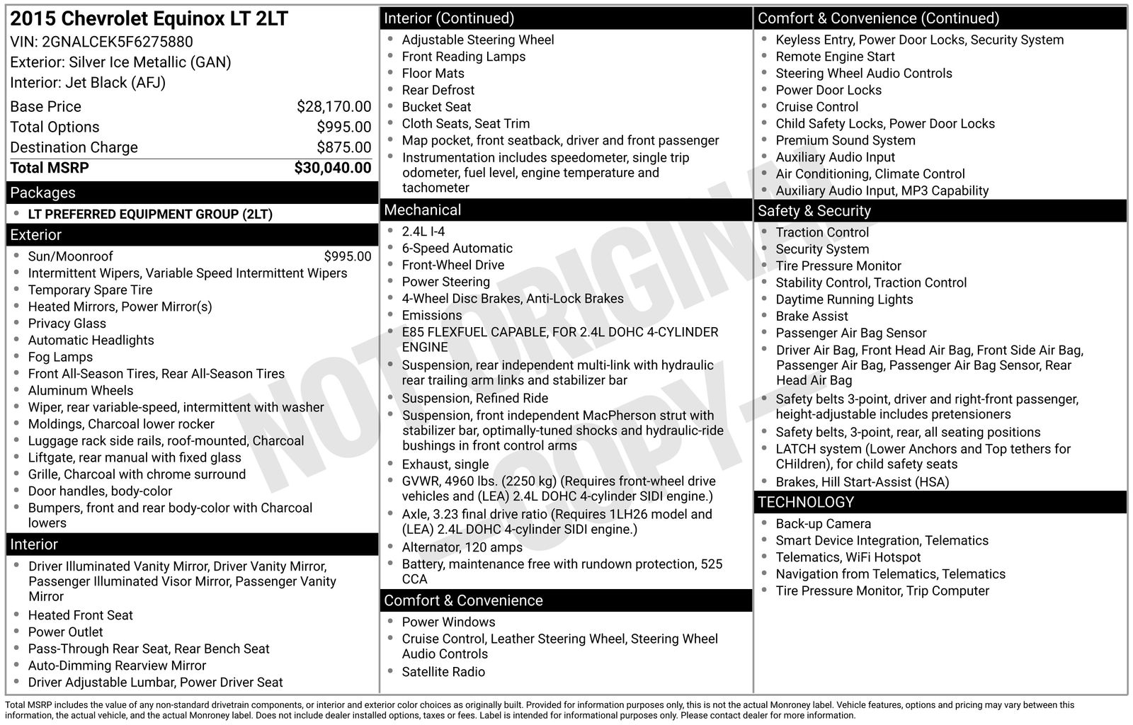 Used Car 2015 Chevrolet Equinox  Lt For Sale Under $10,000 In Austin, Texas