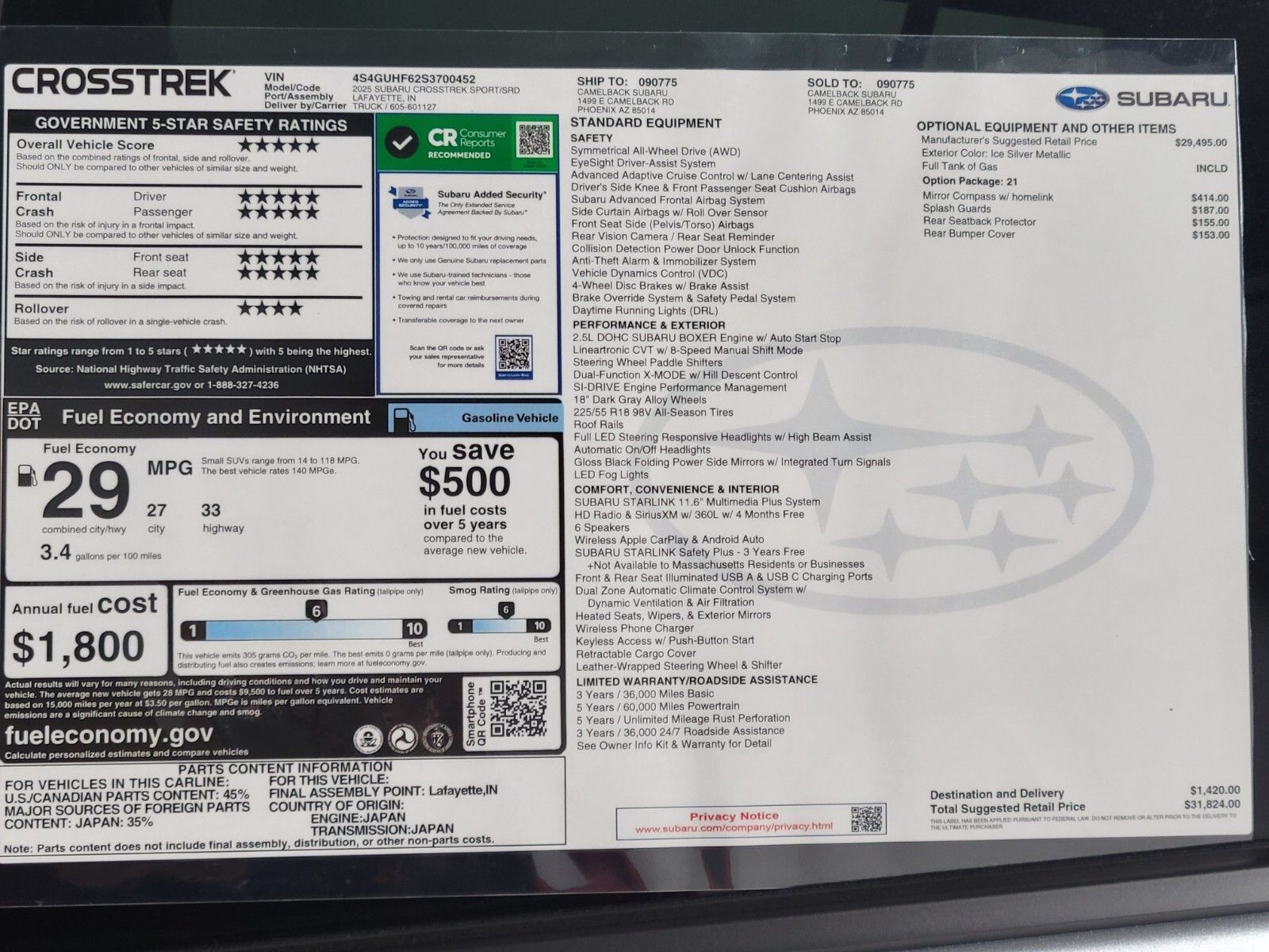 2025 Subaru Crosstrek Sport 34