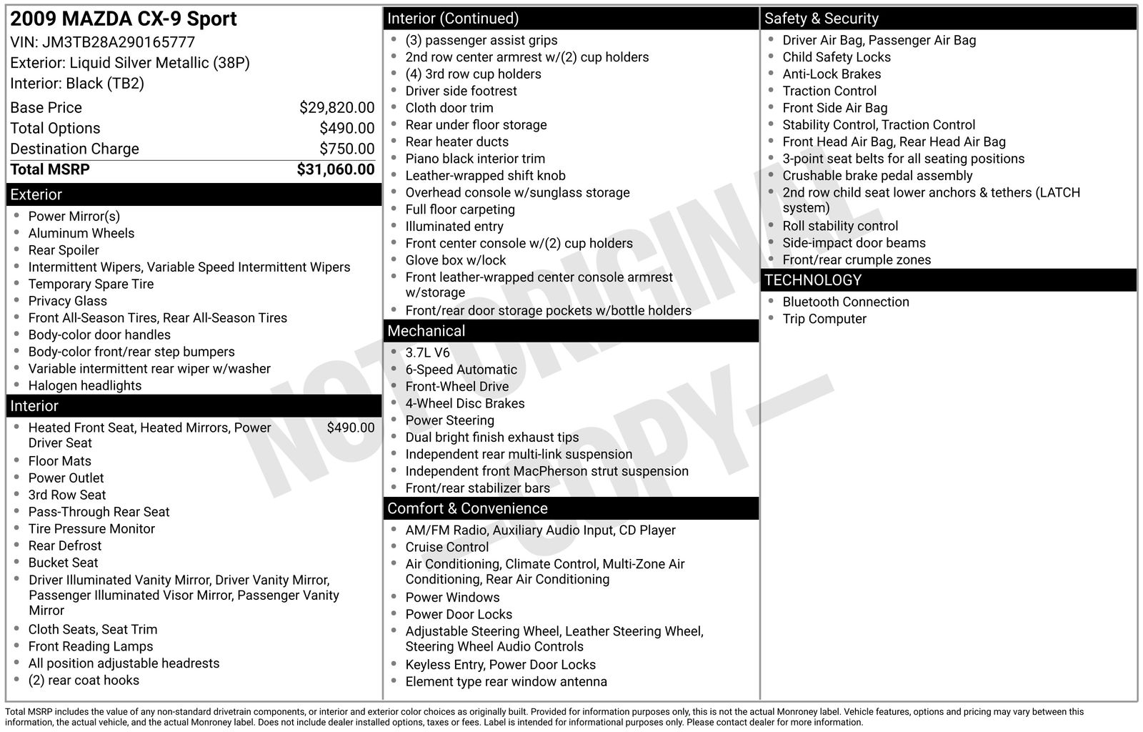 Used Car 2009 Mazda Cx-9  Sport For Sale Under $10,000 In Austin, Texas