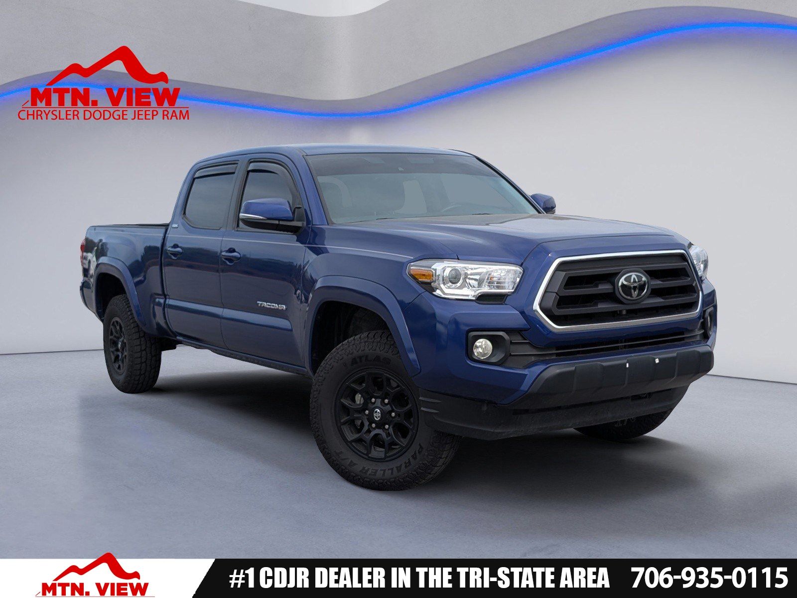 Blue 2022 Toyota Tacoma SR5 V6 Double Cab LB RWD Pickup Truck 4X2 6-Speed Automatic