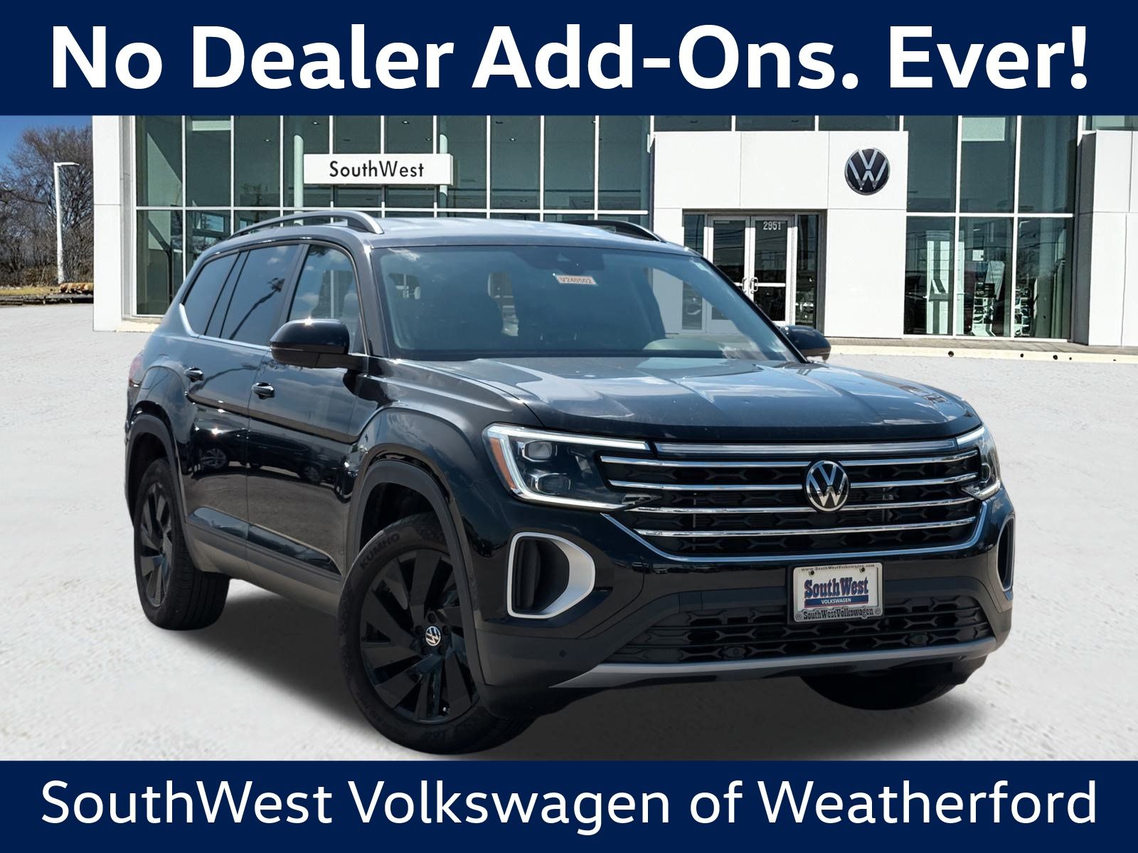 Deep Black Pearl 2024 Volkswagen Atlas SE FWD with Technology SUV / Crossover Front-Wheel Drive 8-Speed Automatic