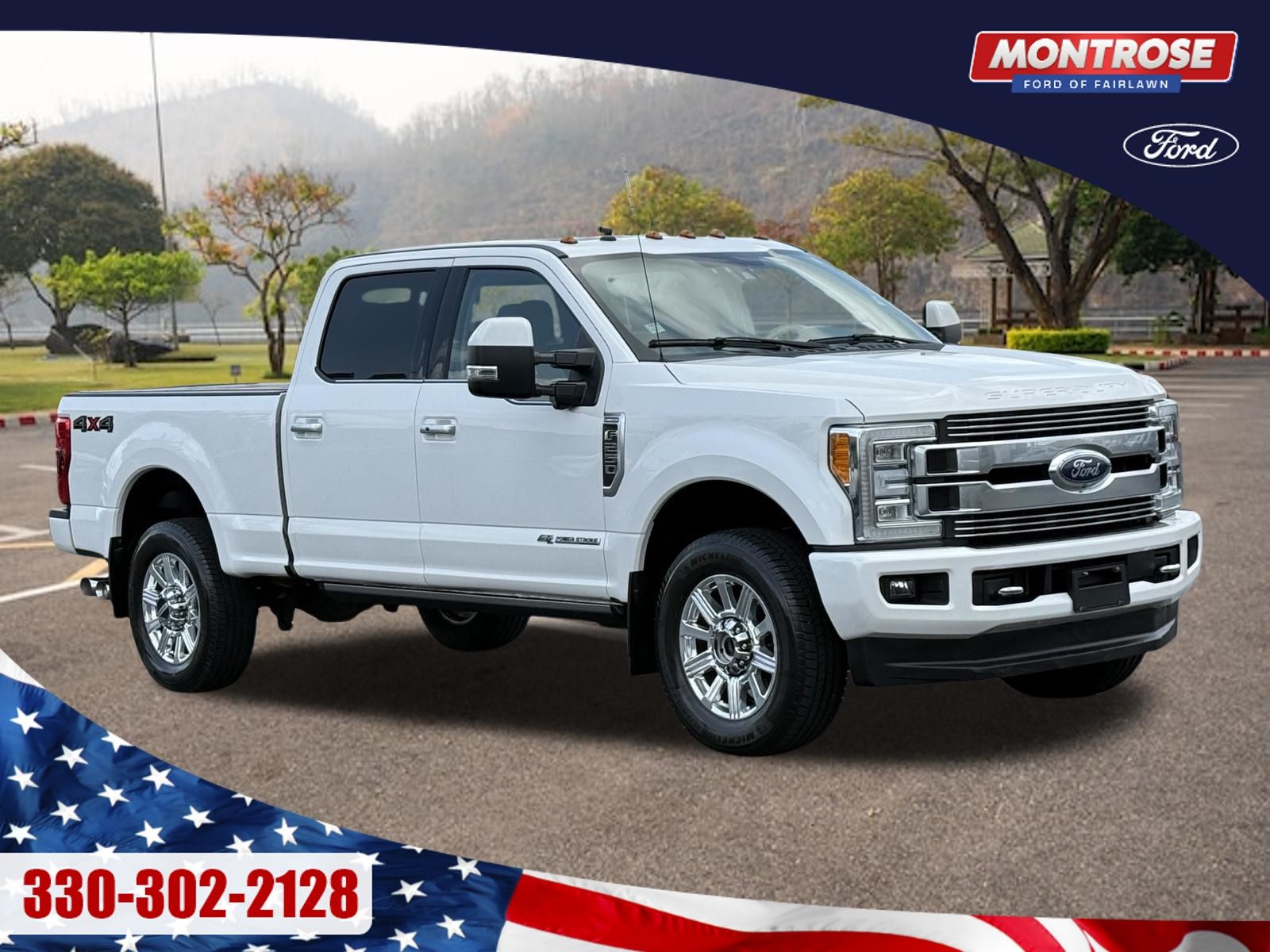 White Platinum Clearcoat Metallic 2018 Ford F-250 Super Duty Pickup Truck Four-Wheel Drive 6-Speed Automatic