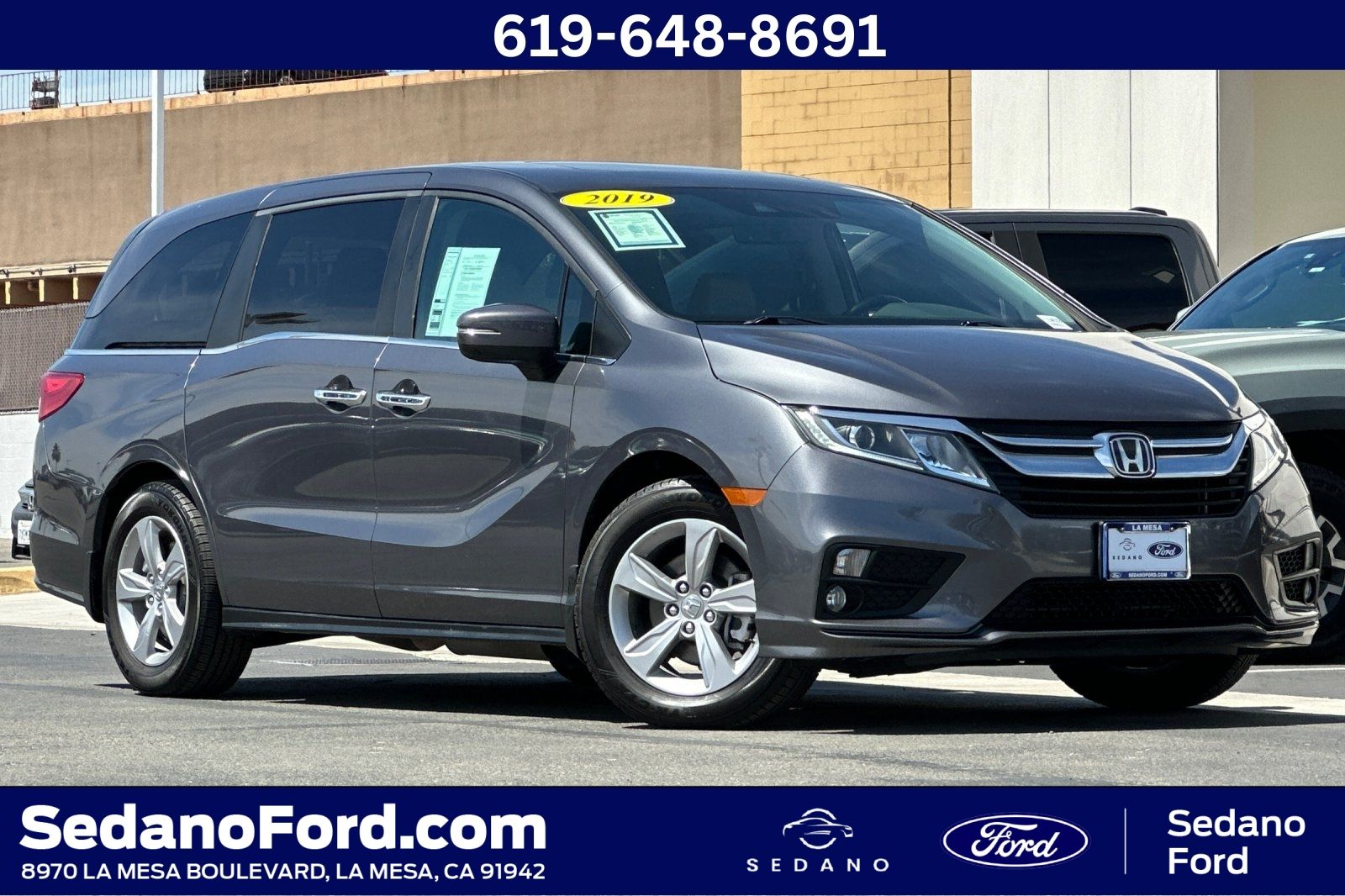 Gray (Modern Steel Metallic) 2019 Honda Odyssey EX-L FWD Minivan Front-Wheel Drive 9-Speed Automatic