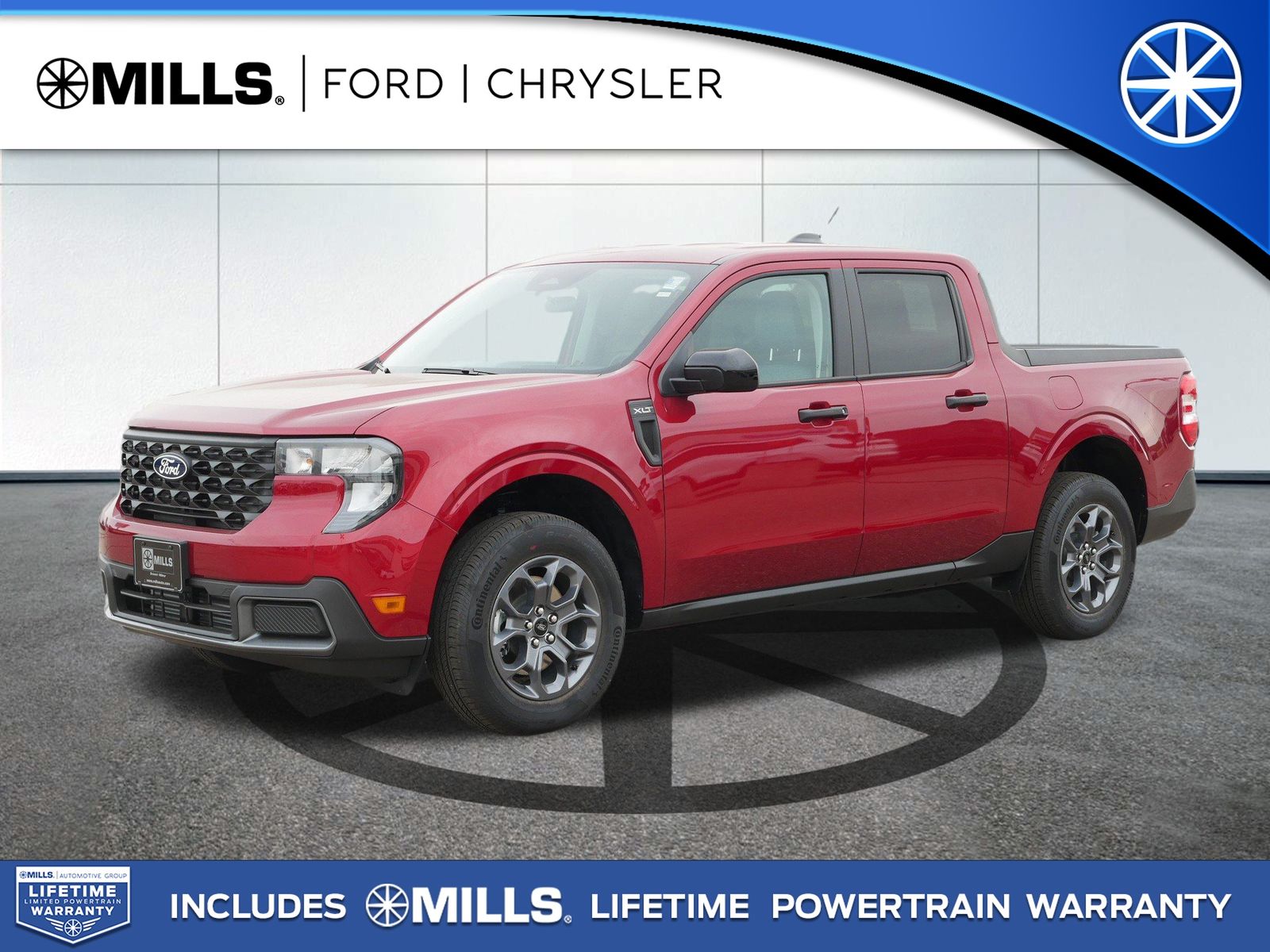 Ruby Red Metallic Tinted Clearcoat 2025 Ford Maverick XLT SuperCrew AWD Pickup Truck All-Wheel Drive 8-Speed Automatic