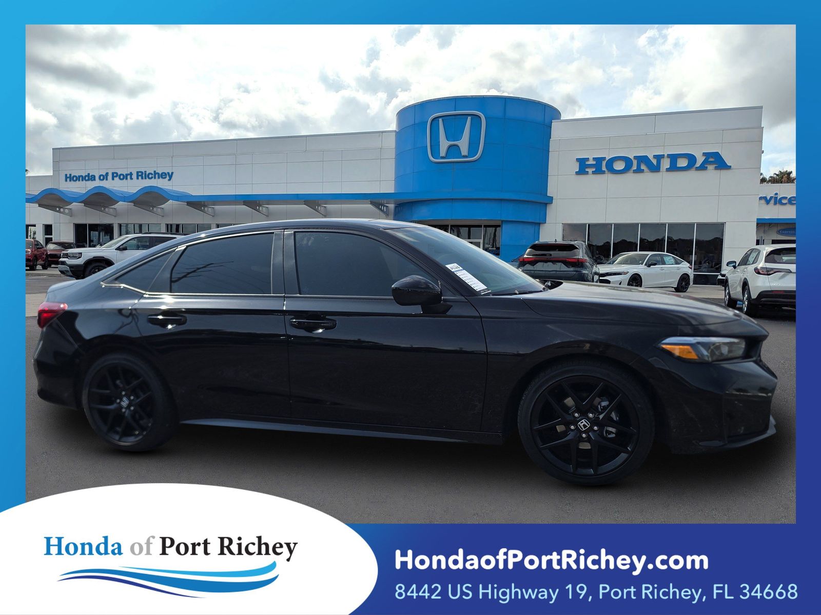 Crystal Black Pearl 2025 Honda Civic Sedan Front-Wheel Drive Continuously Variable Transmission