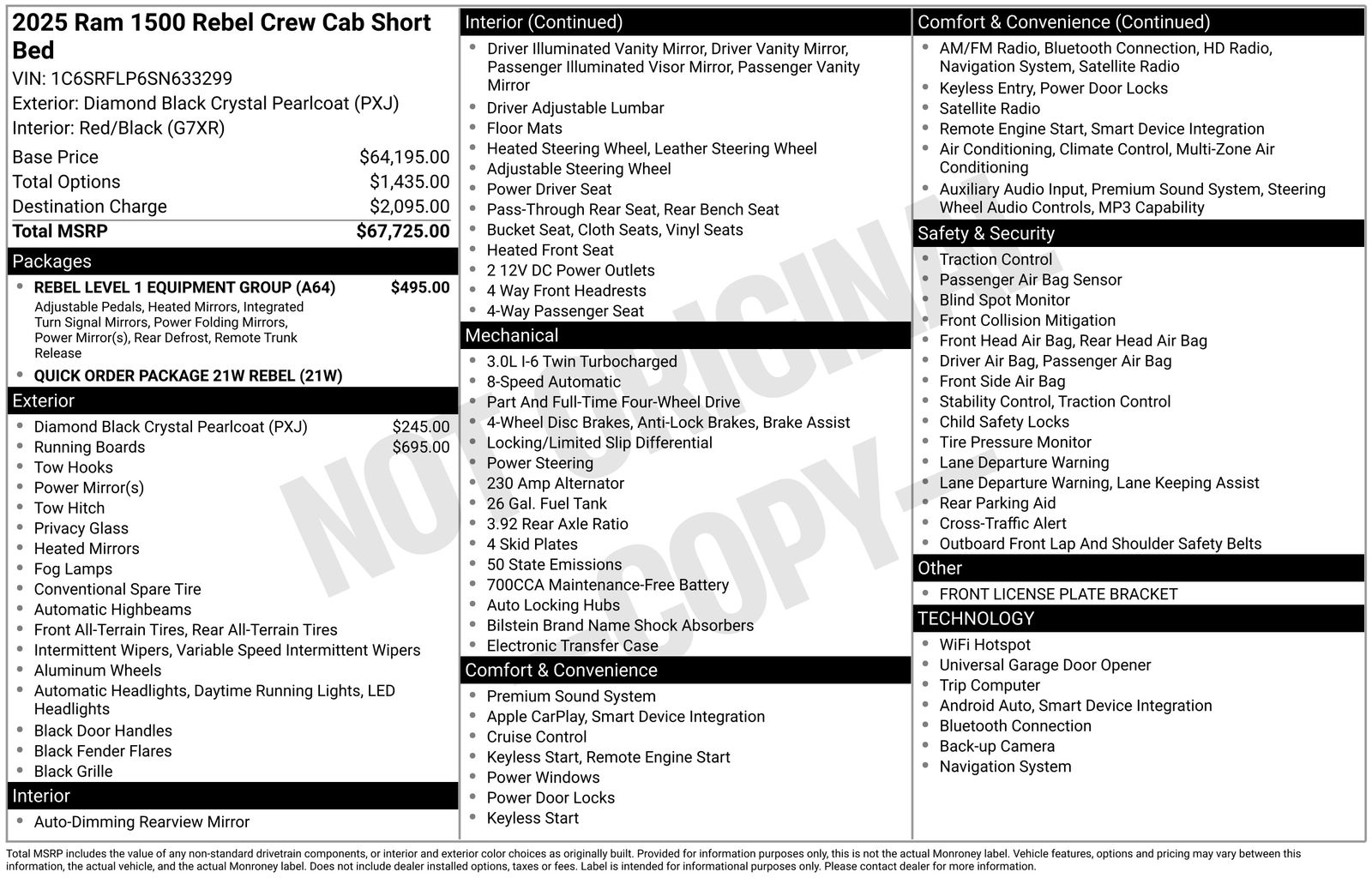 Used Car 2025 Ram 1500  Rebel For Sale Under $60,000 In Austin, Texas